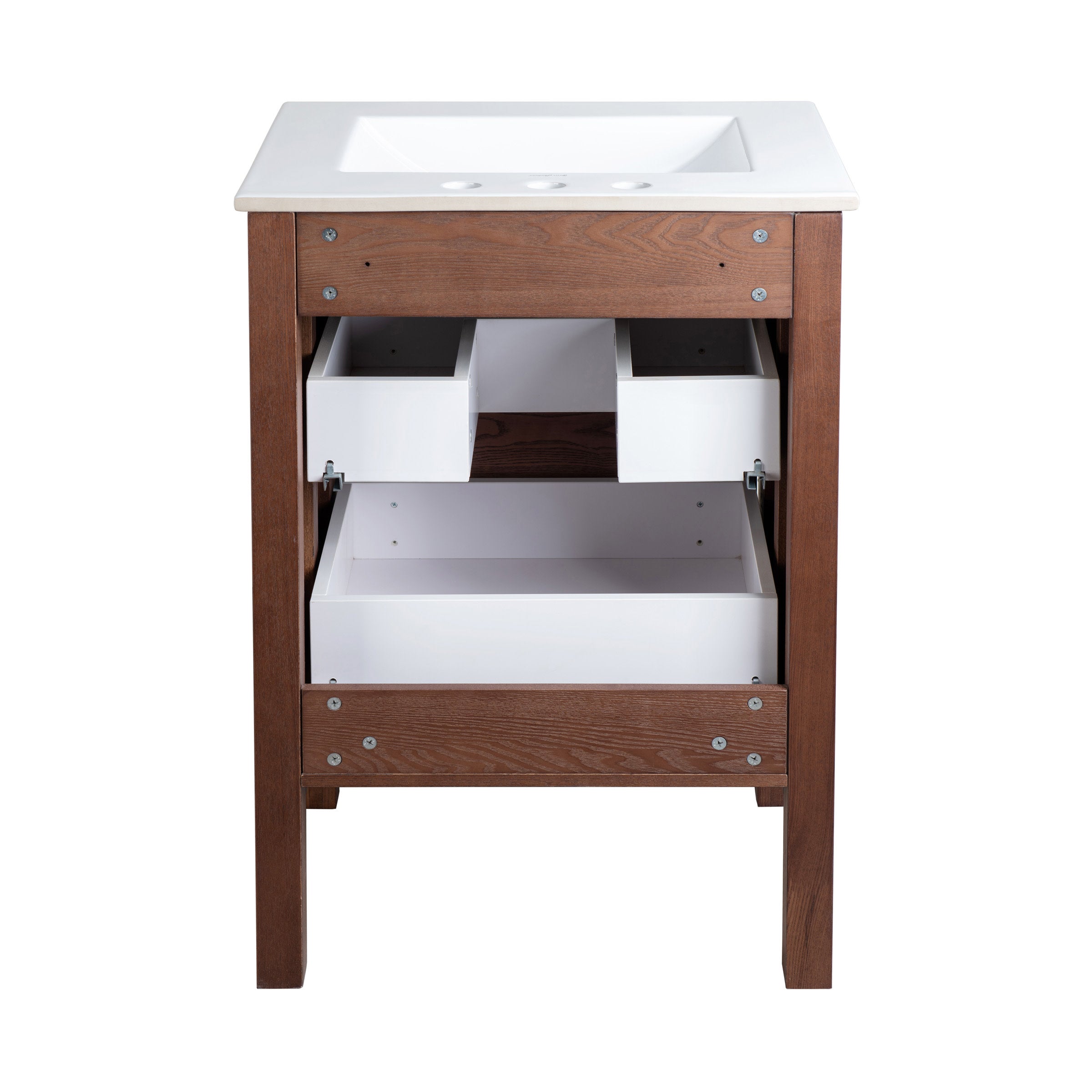 Brown Walnut / White / 3-Hole