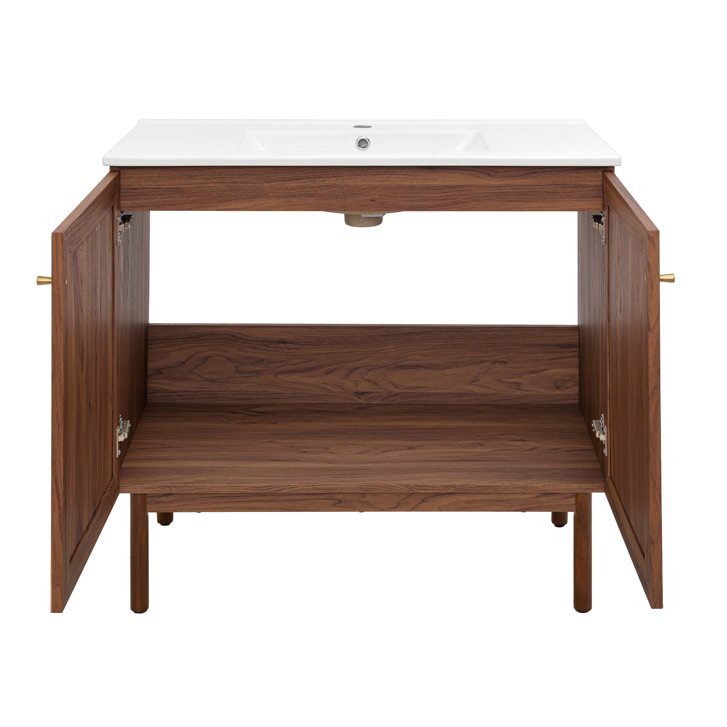 Brown Oak / White / 1-Hole