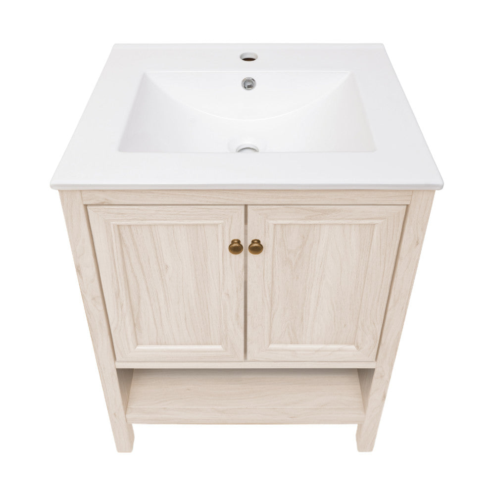 White Oak / White / 1-Hole
