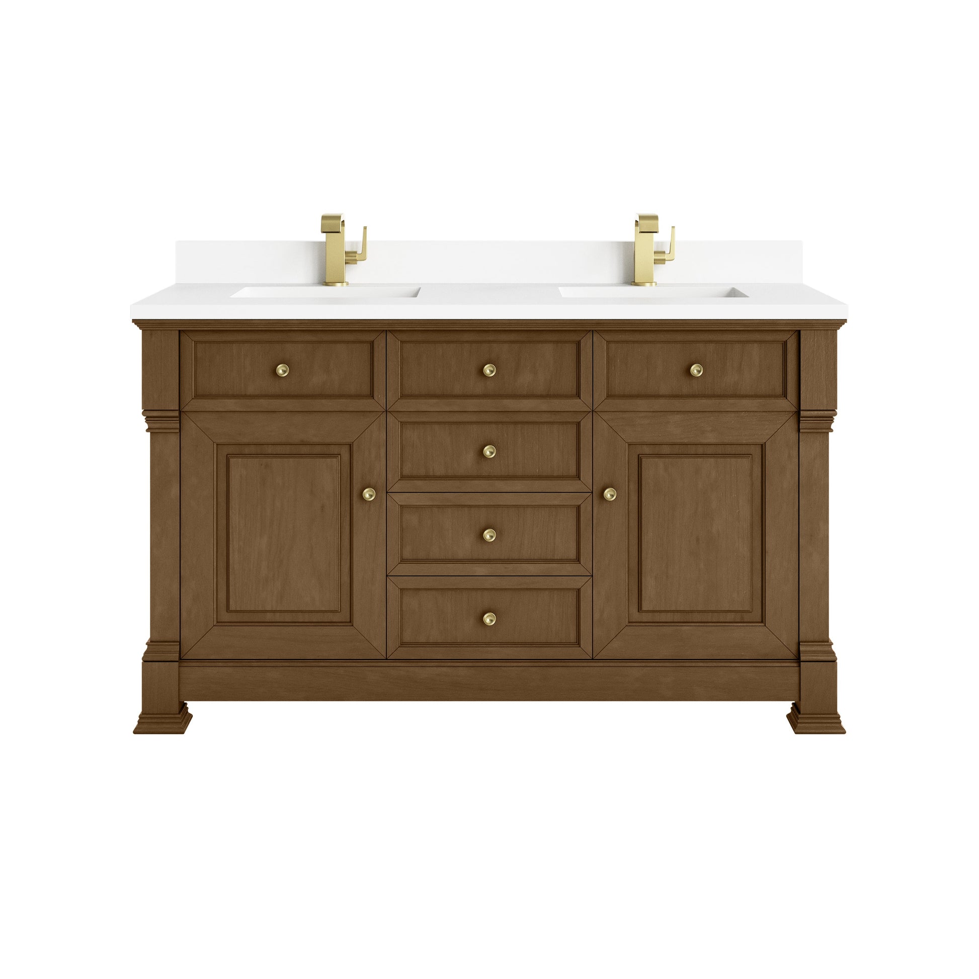 Honey Oak / White Zeus - 1 Faucet Hole