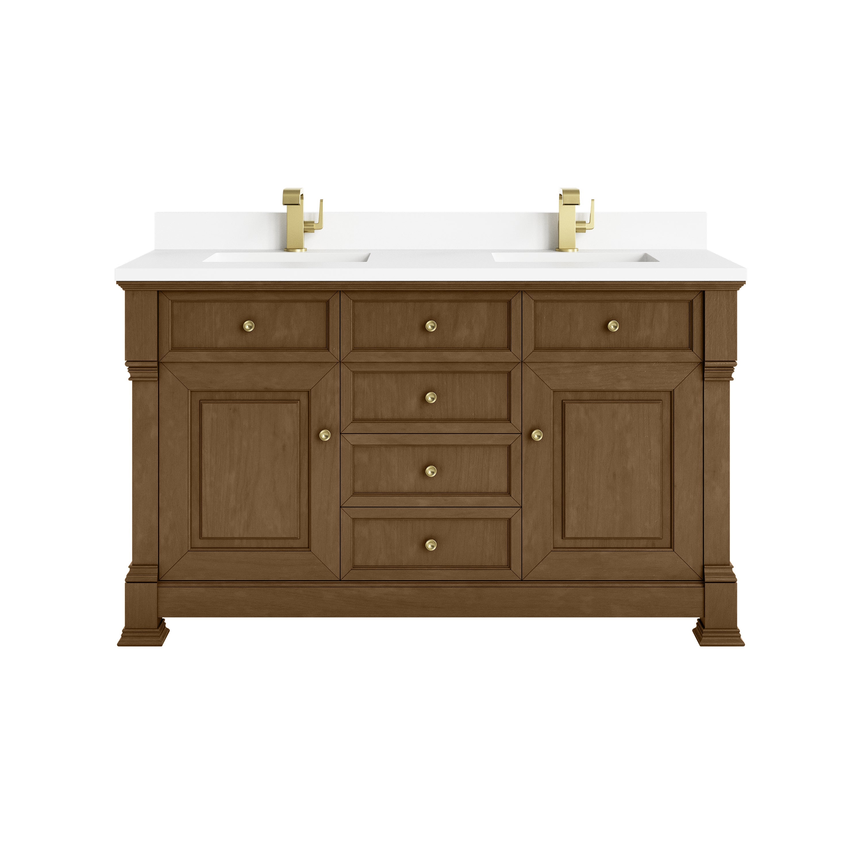Honey Oak / White Zeus - 1 Faucet Hole