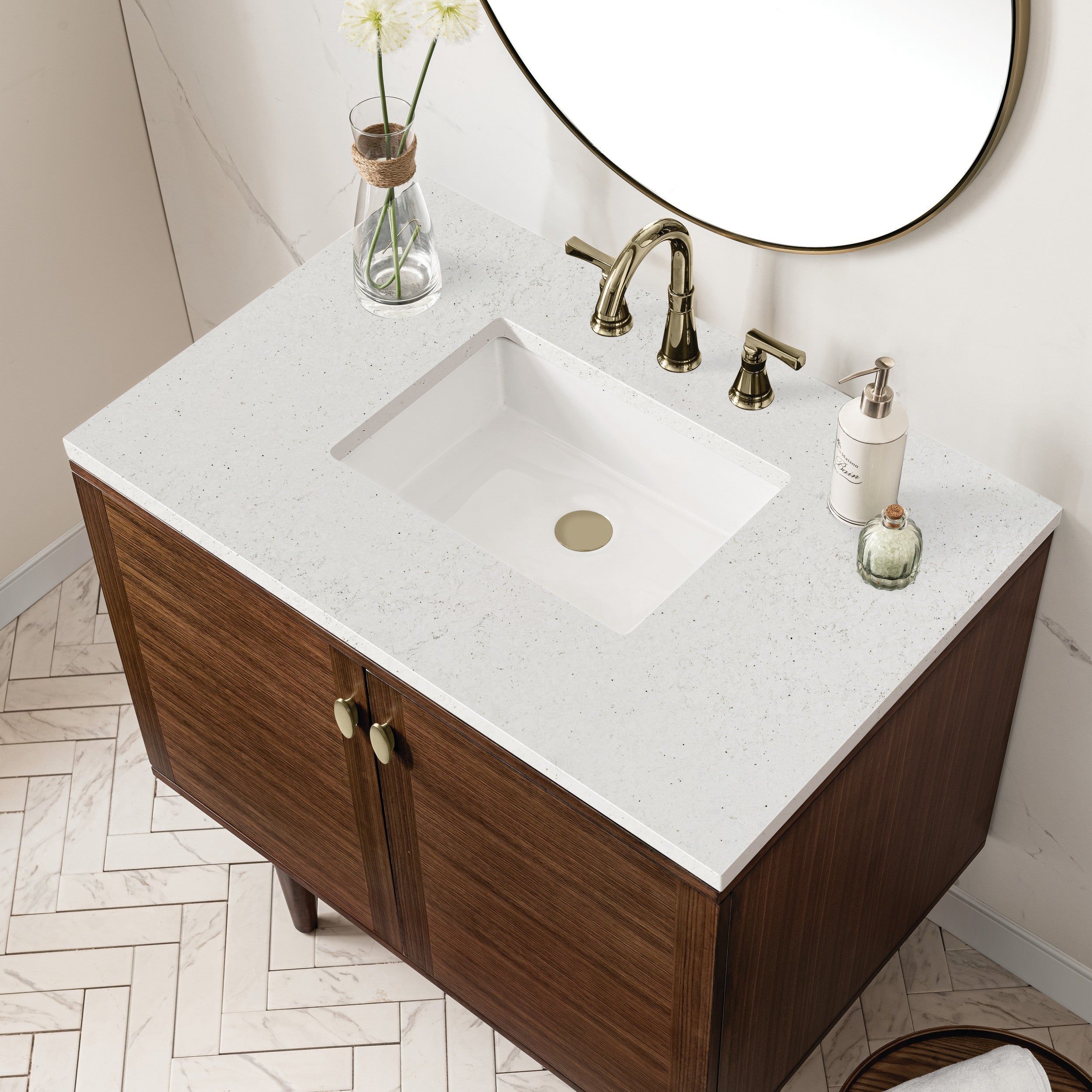 Mid-Century Walnut / Lime Delight - 3 Faucet Holes