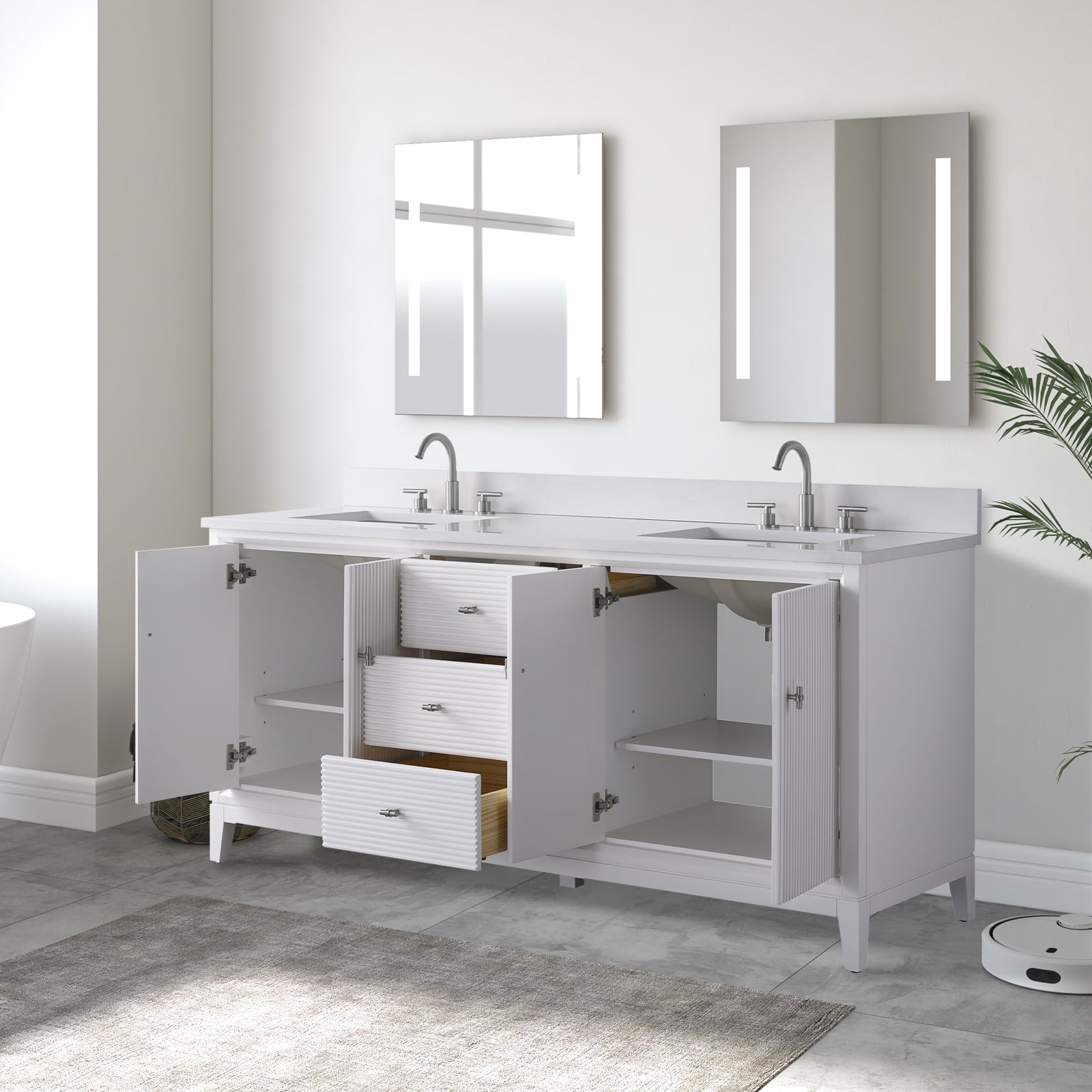 Linear White / Brushed Nickel