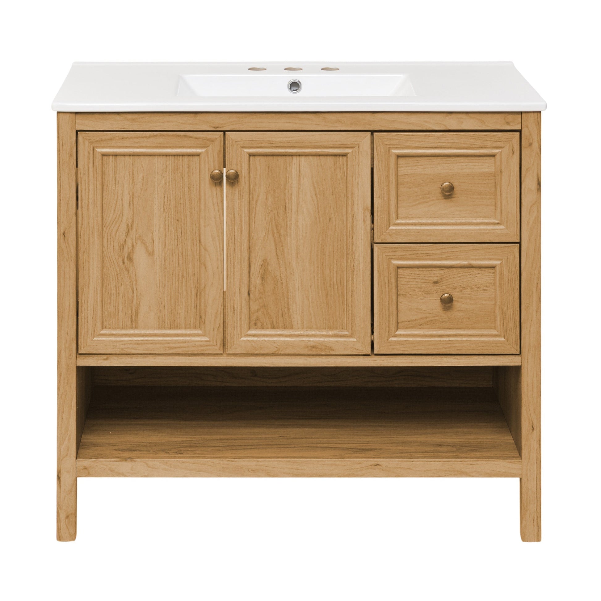 Golden Oak / White / 3-Hole