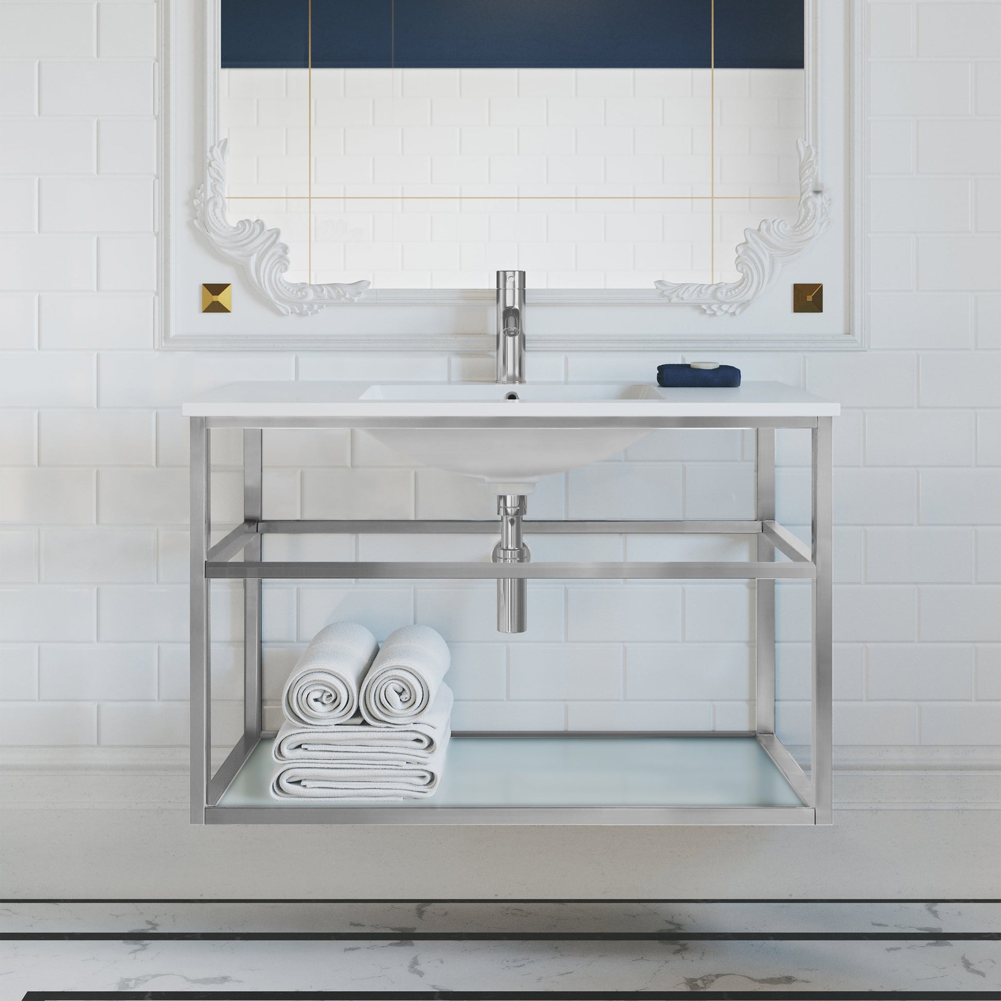 Chrome / White / 1-Hole
