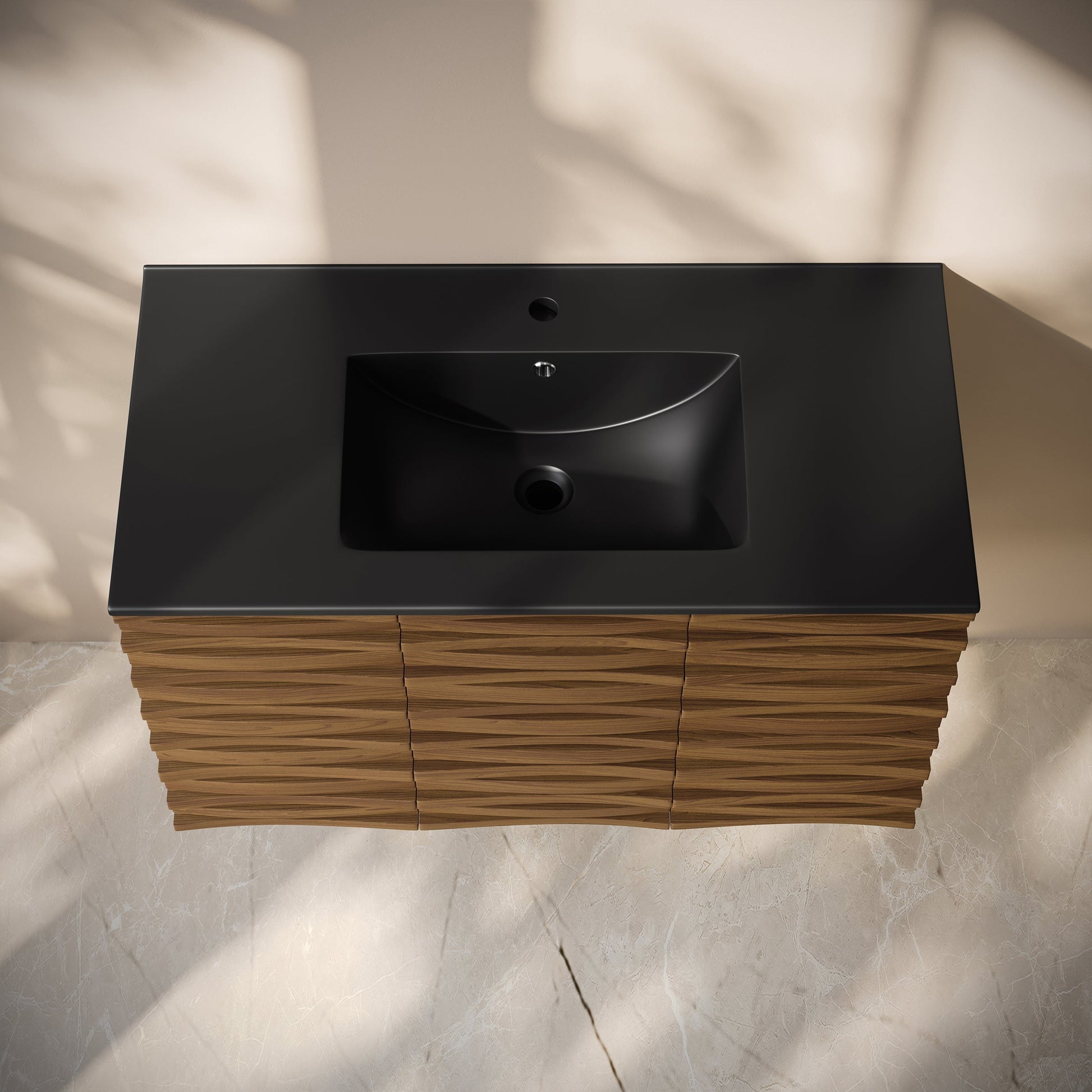 Brown Oak / Black / 1-Hole