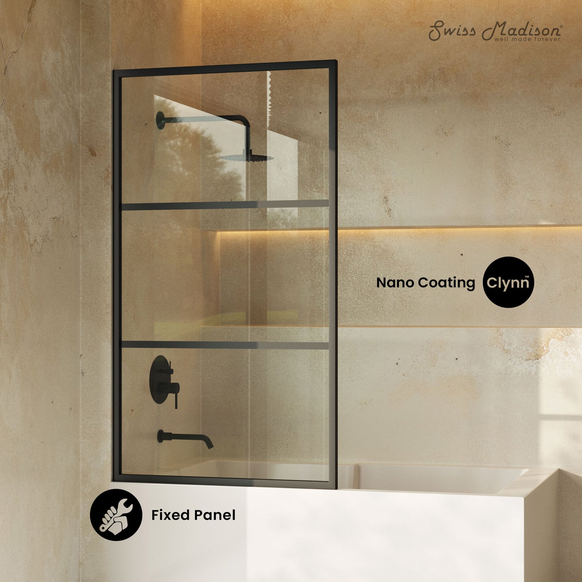 Matte Black / Bathtub Door