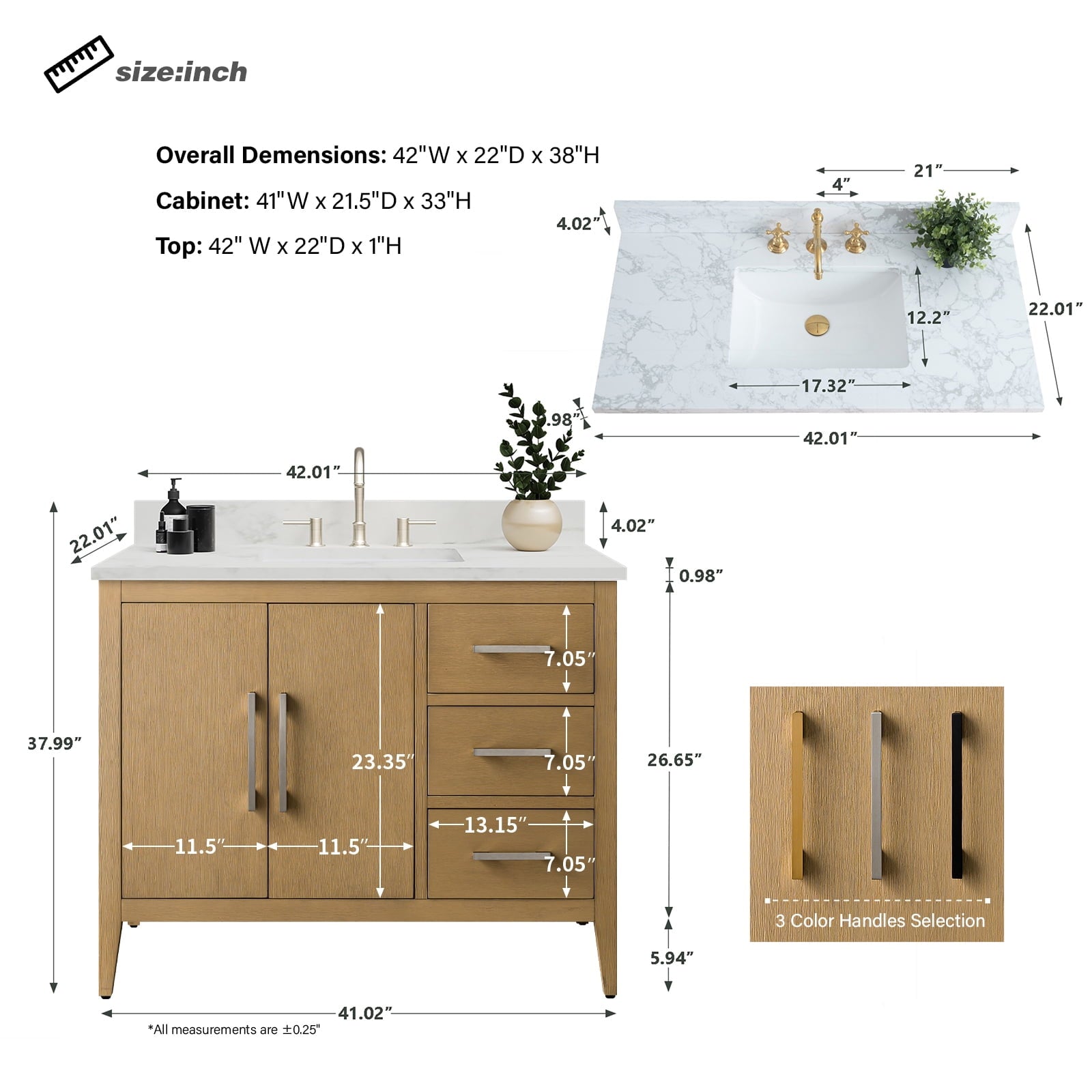 Natural Oak / Golden Brushed
