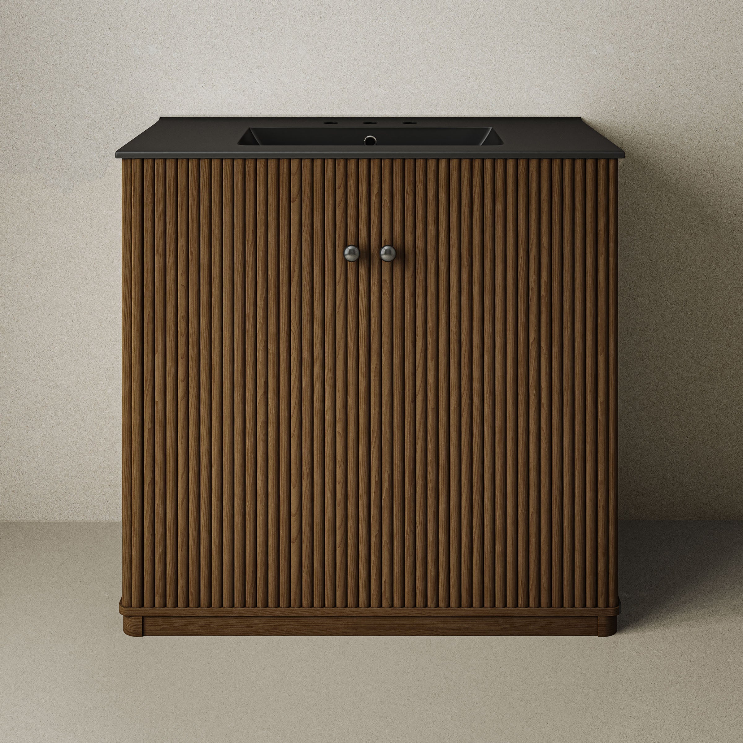 Brown Oak / Black / 3-Hole