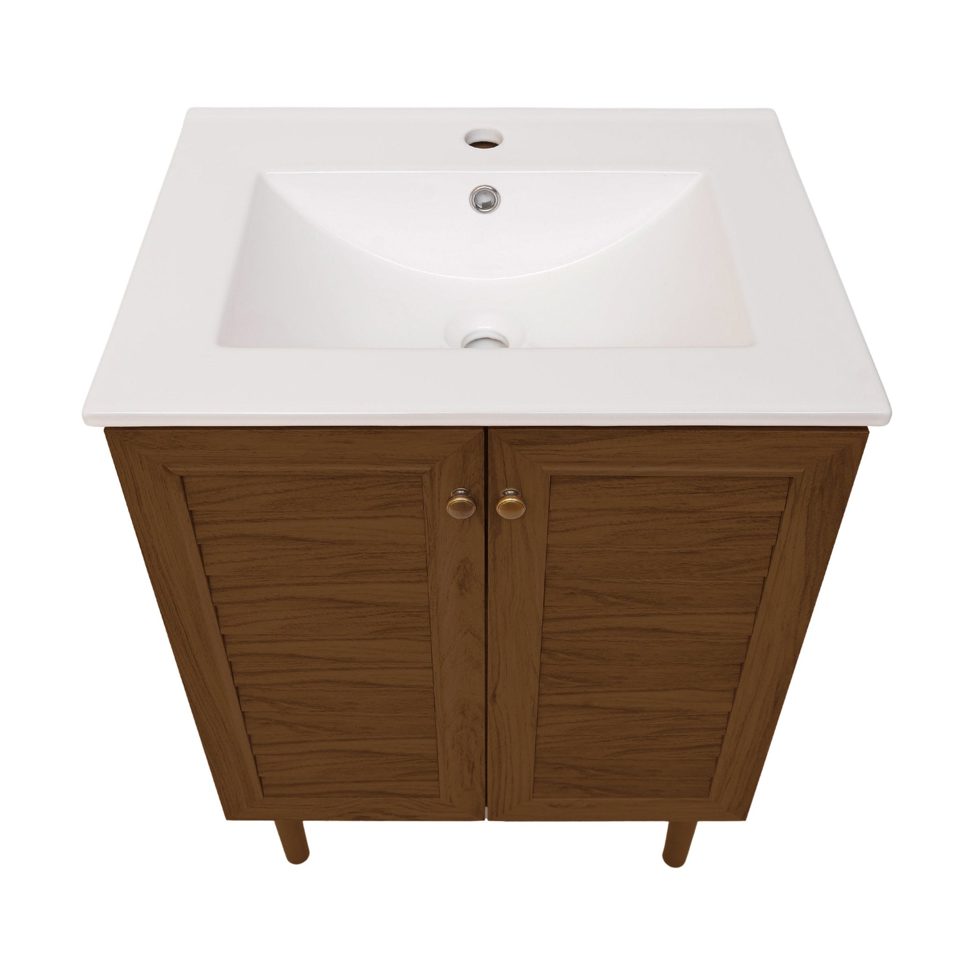 Brown Oak / White / 1-Hole