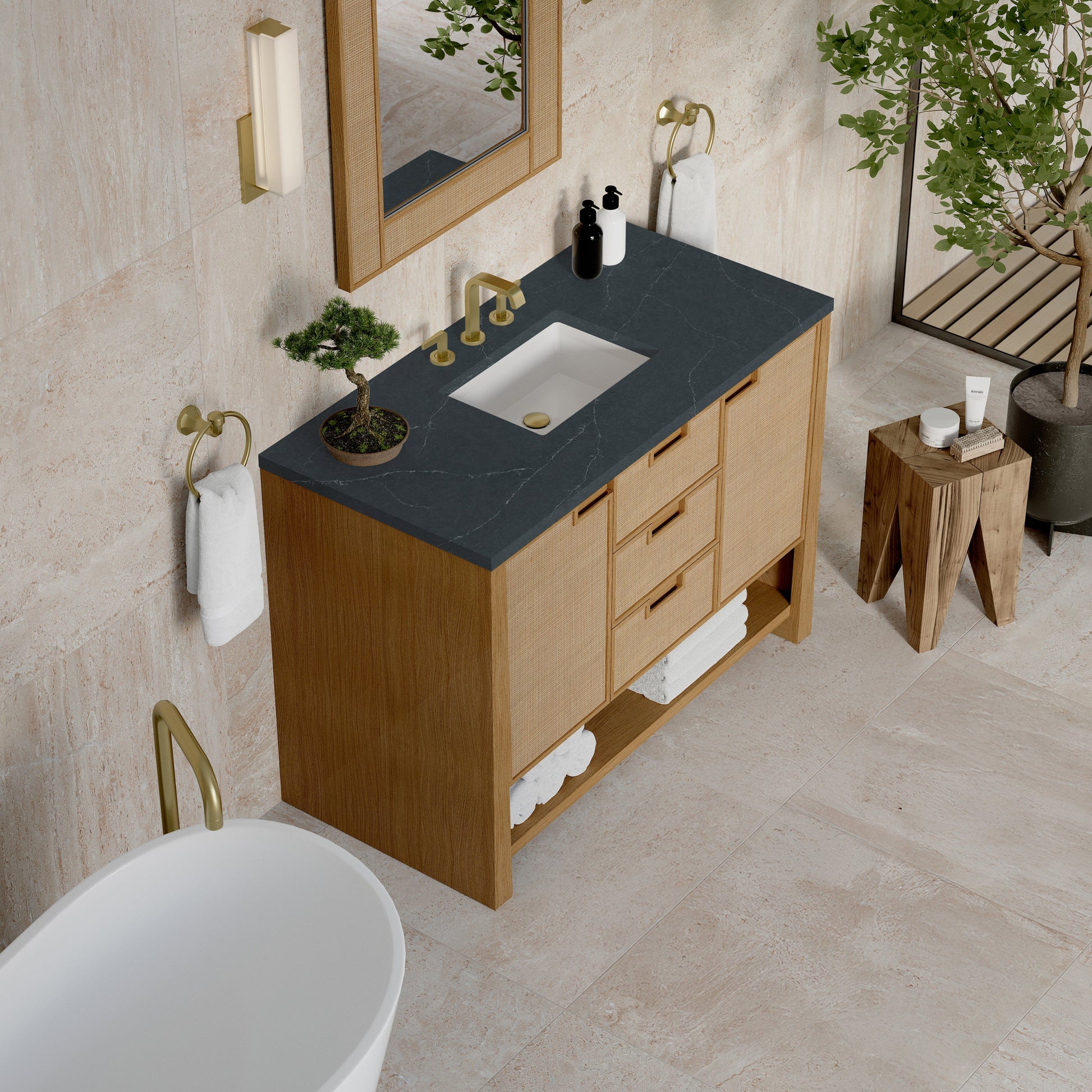 Seaside Oak / Charcoal Soapstone - 3 Faucet Holes