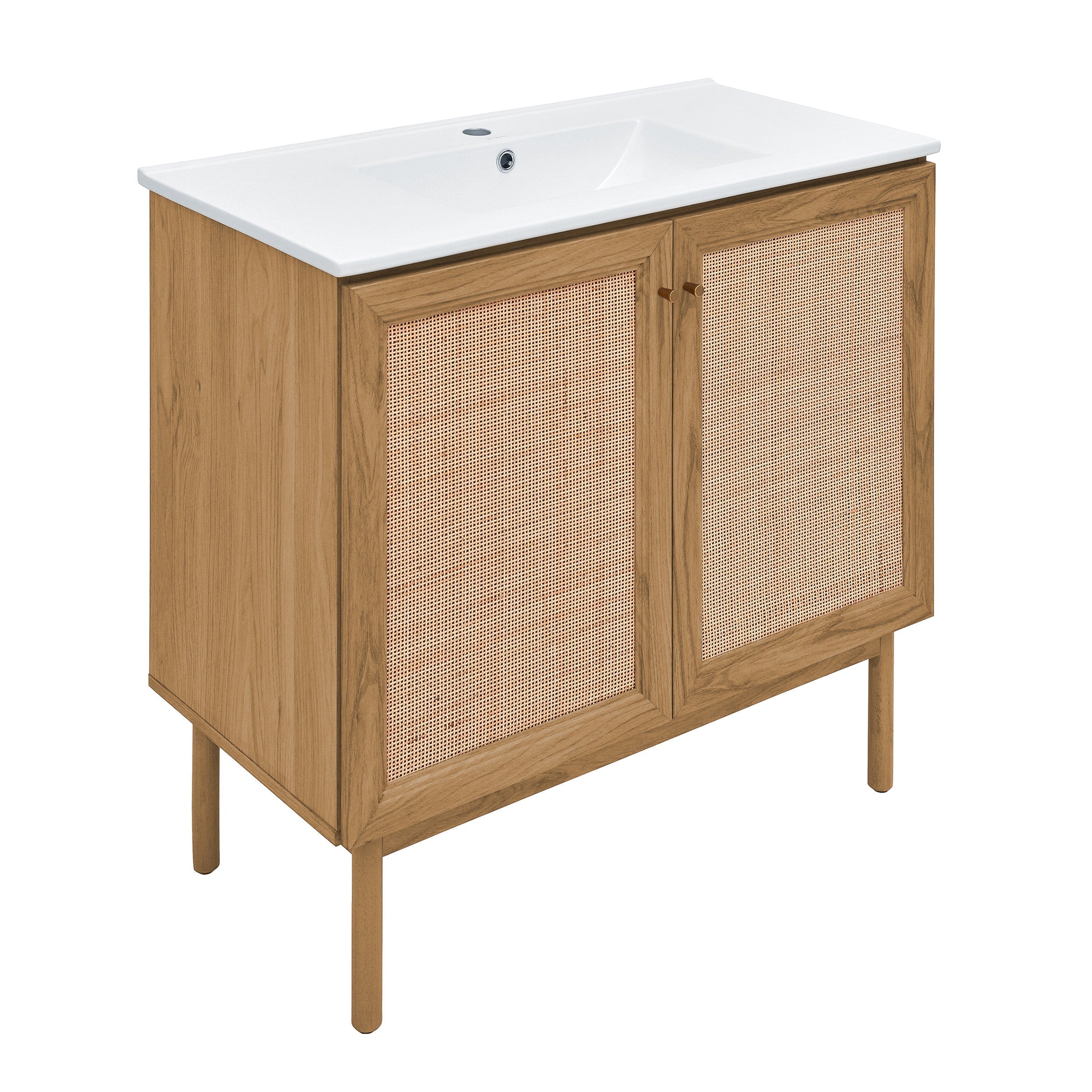 Golden Oak / White / 1-Hole