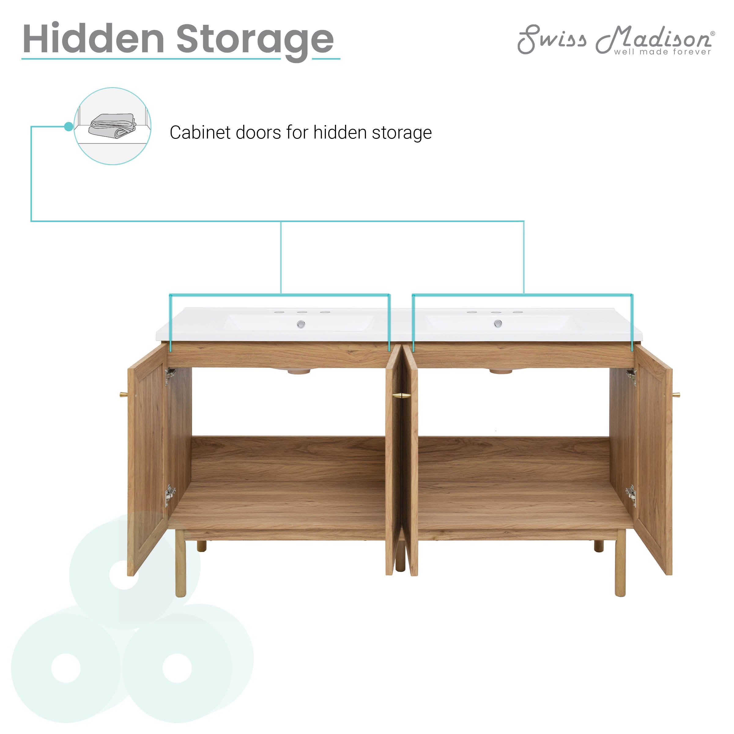 Golden Oak / White / 3-Hole
