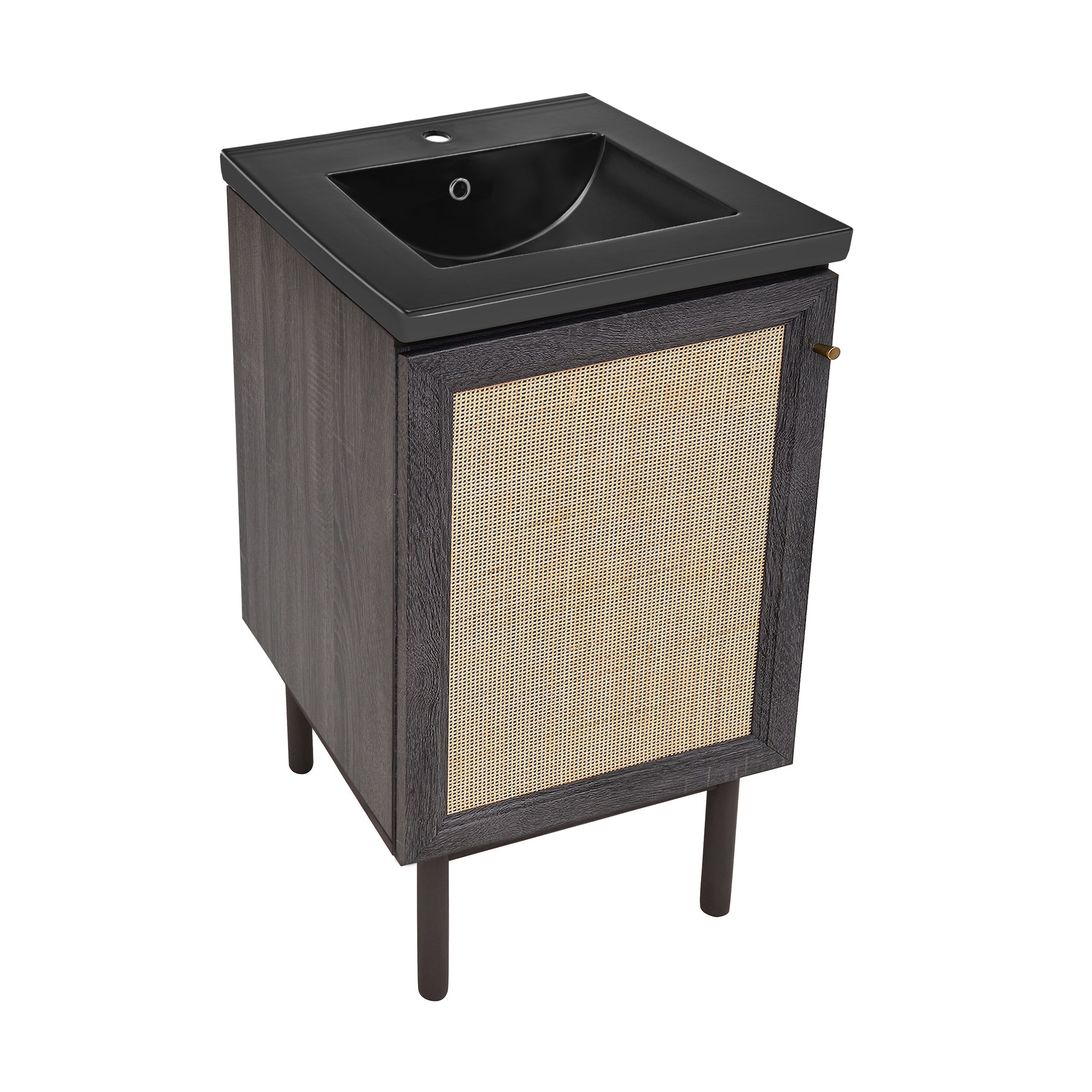 Black Oak / Matte Black / 1-Hole