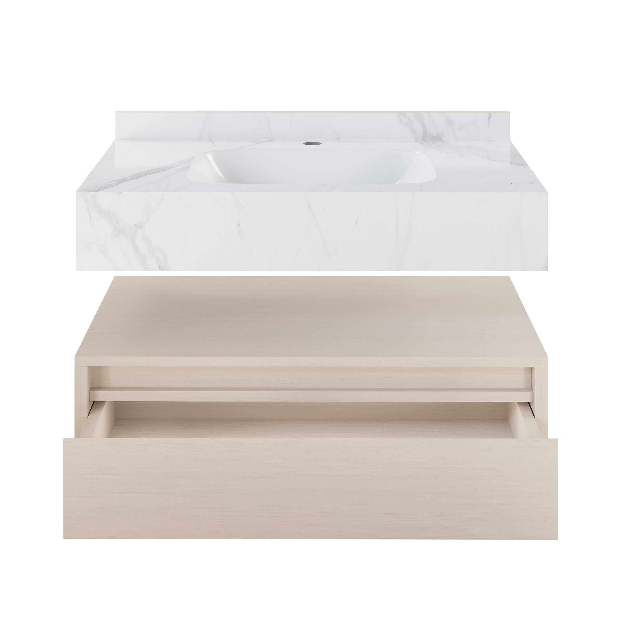 White Oak / White Marble