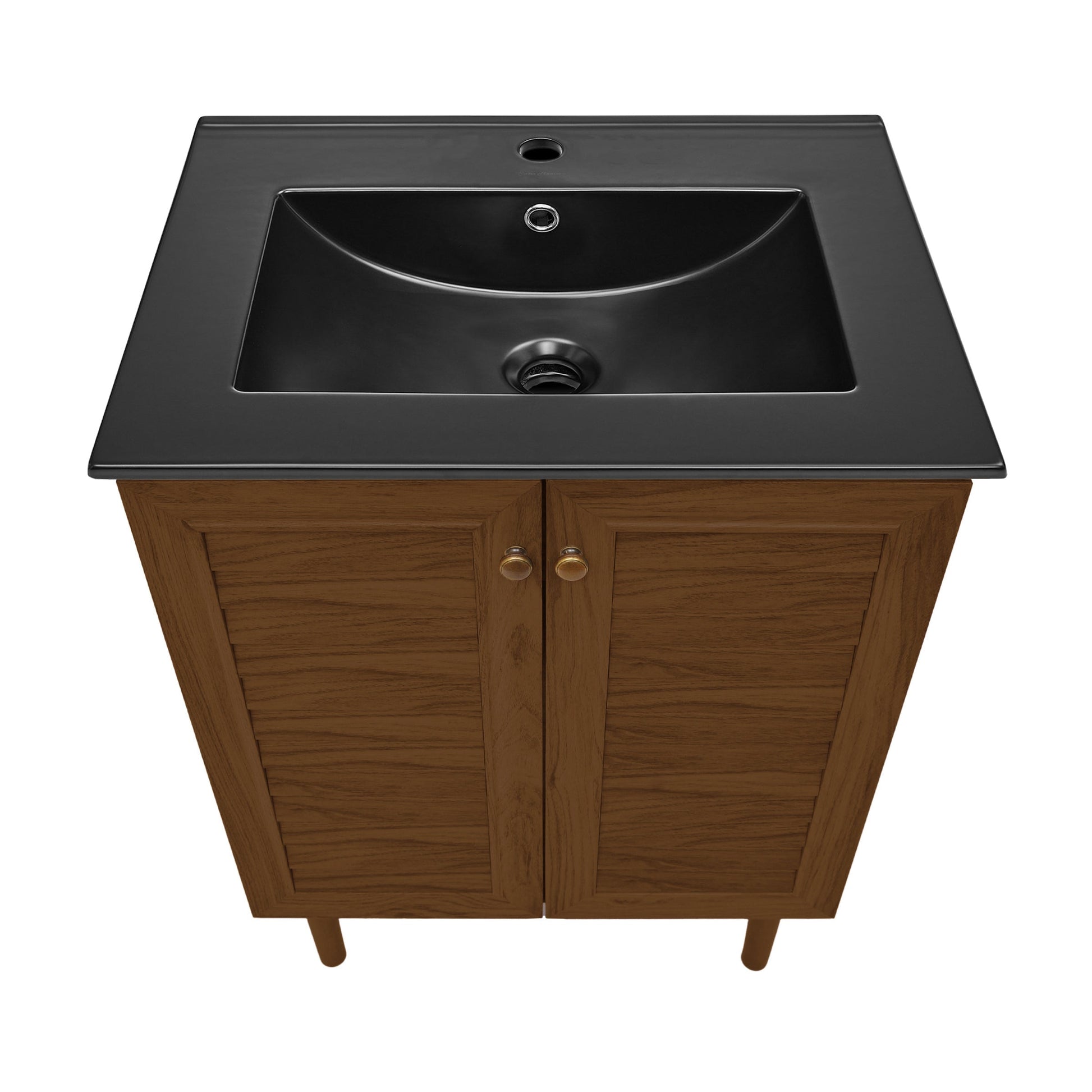Brown Oak / Black / 1-Hole