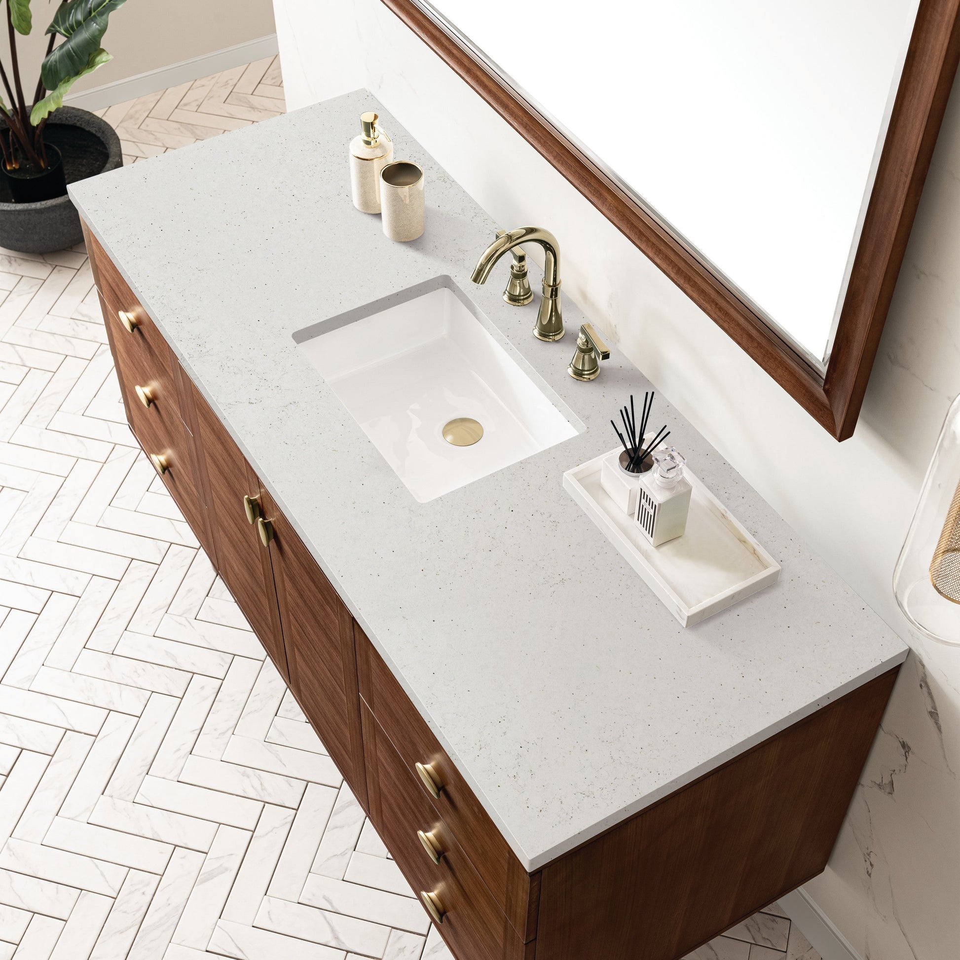 Mid-Century Walnut / Lime Delight - 3 Faucet Holes