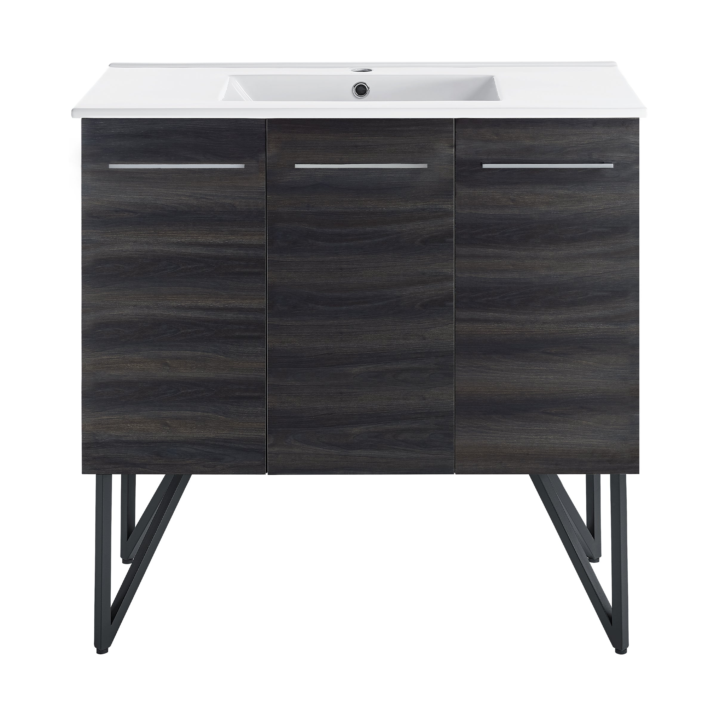 Black Walnut / White / 1-Hole