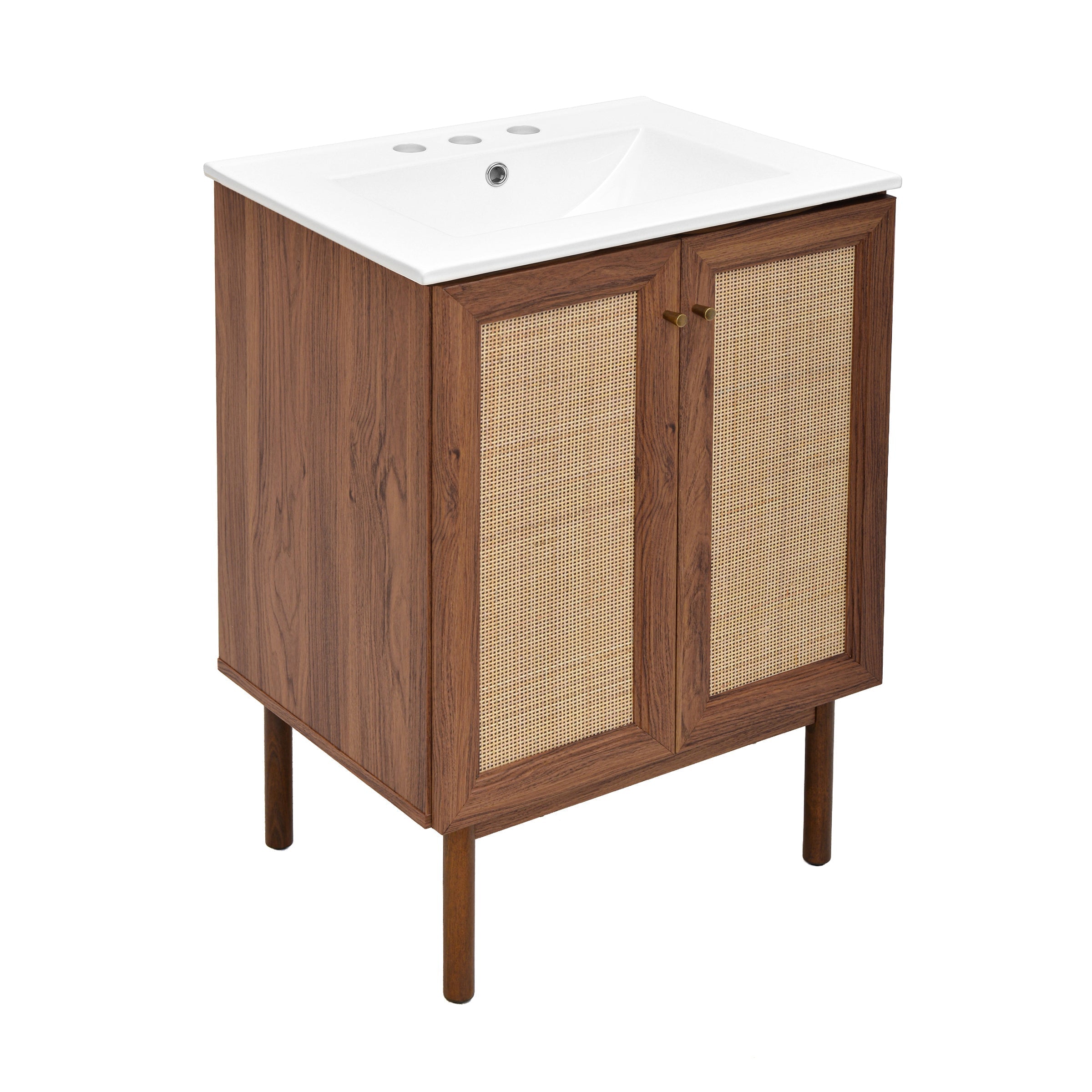 Brown Oak / White / 3-Hole