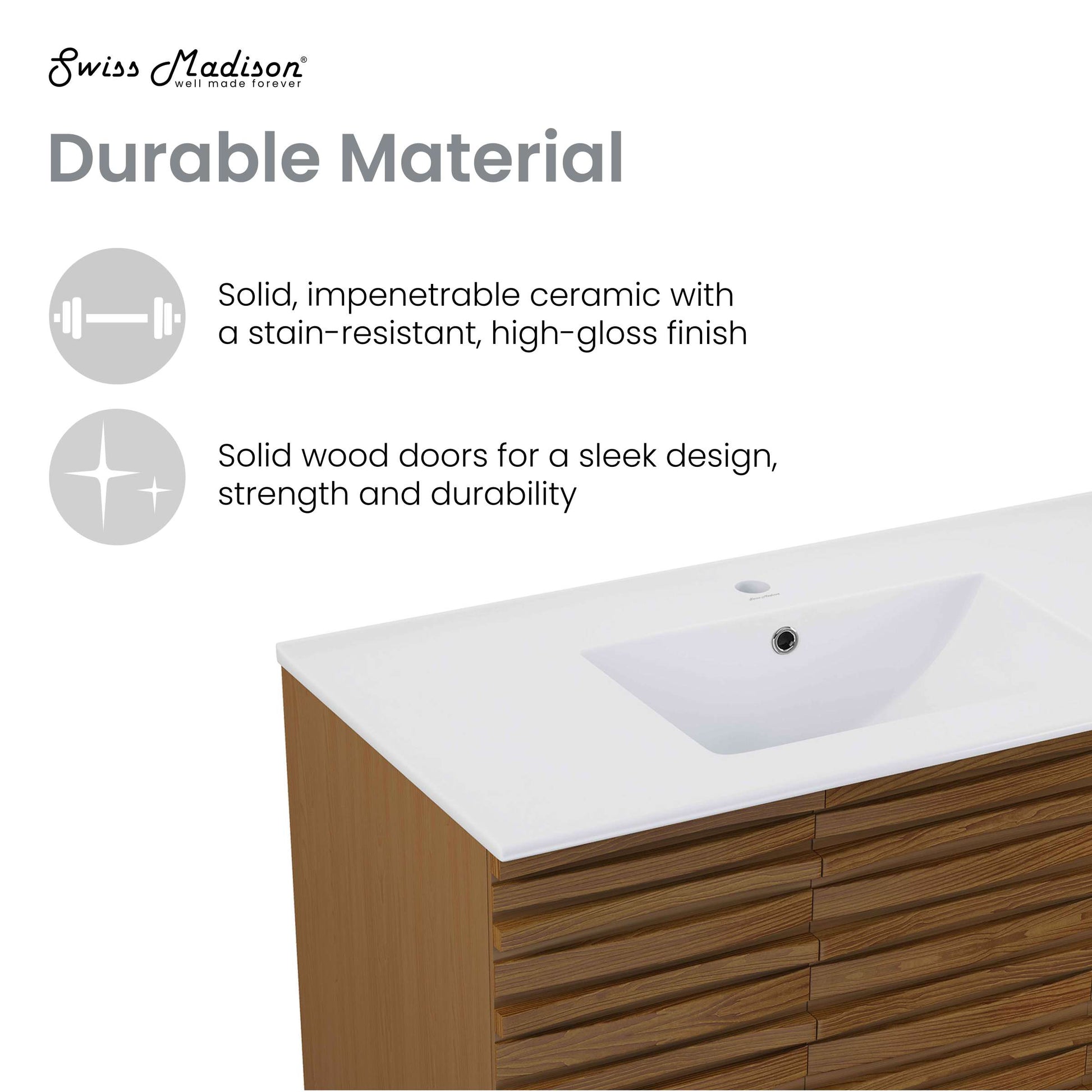 Brown Oak / White / 1-Hole