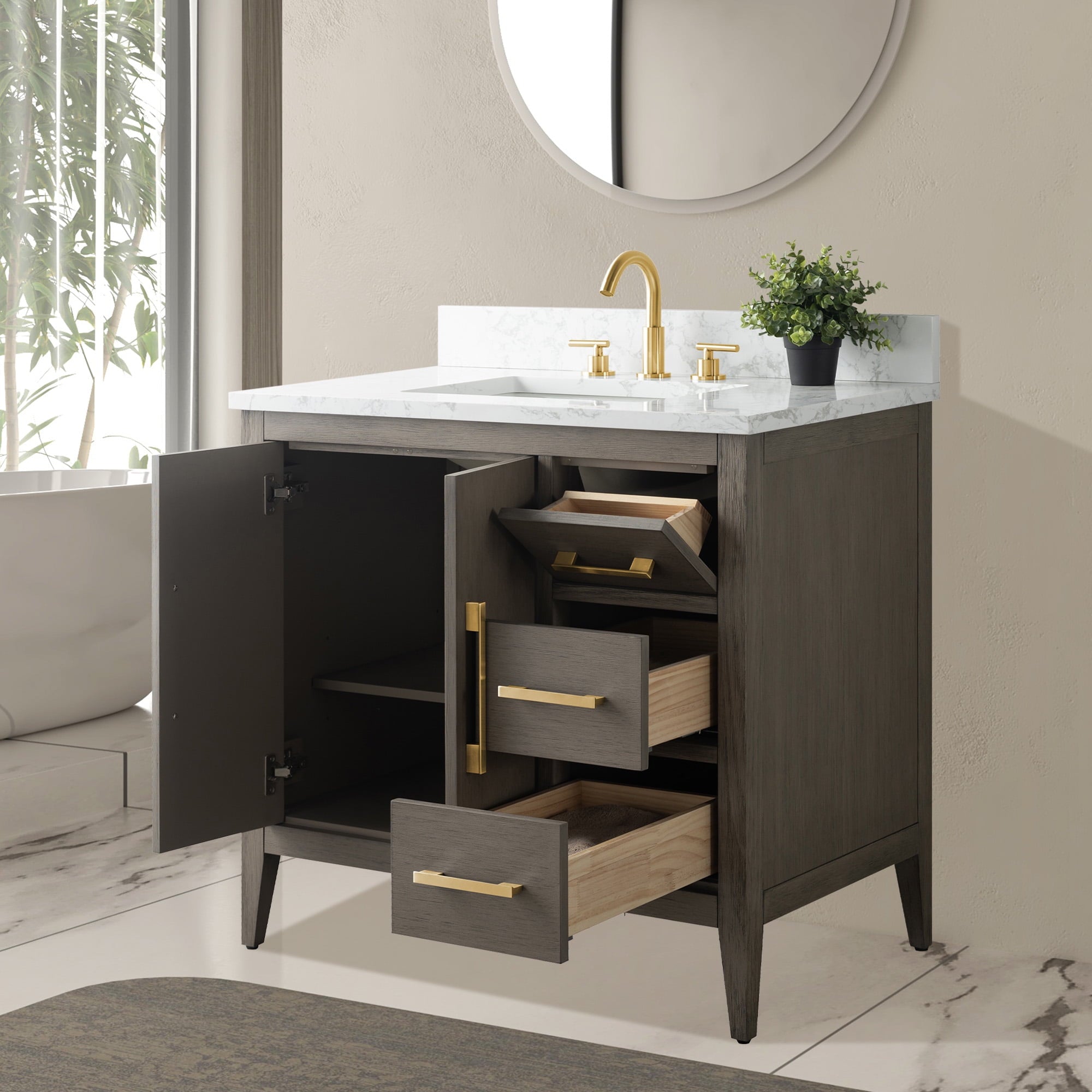 Driftwood Gray / Golden Brushed