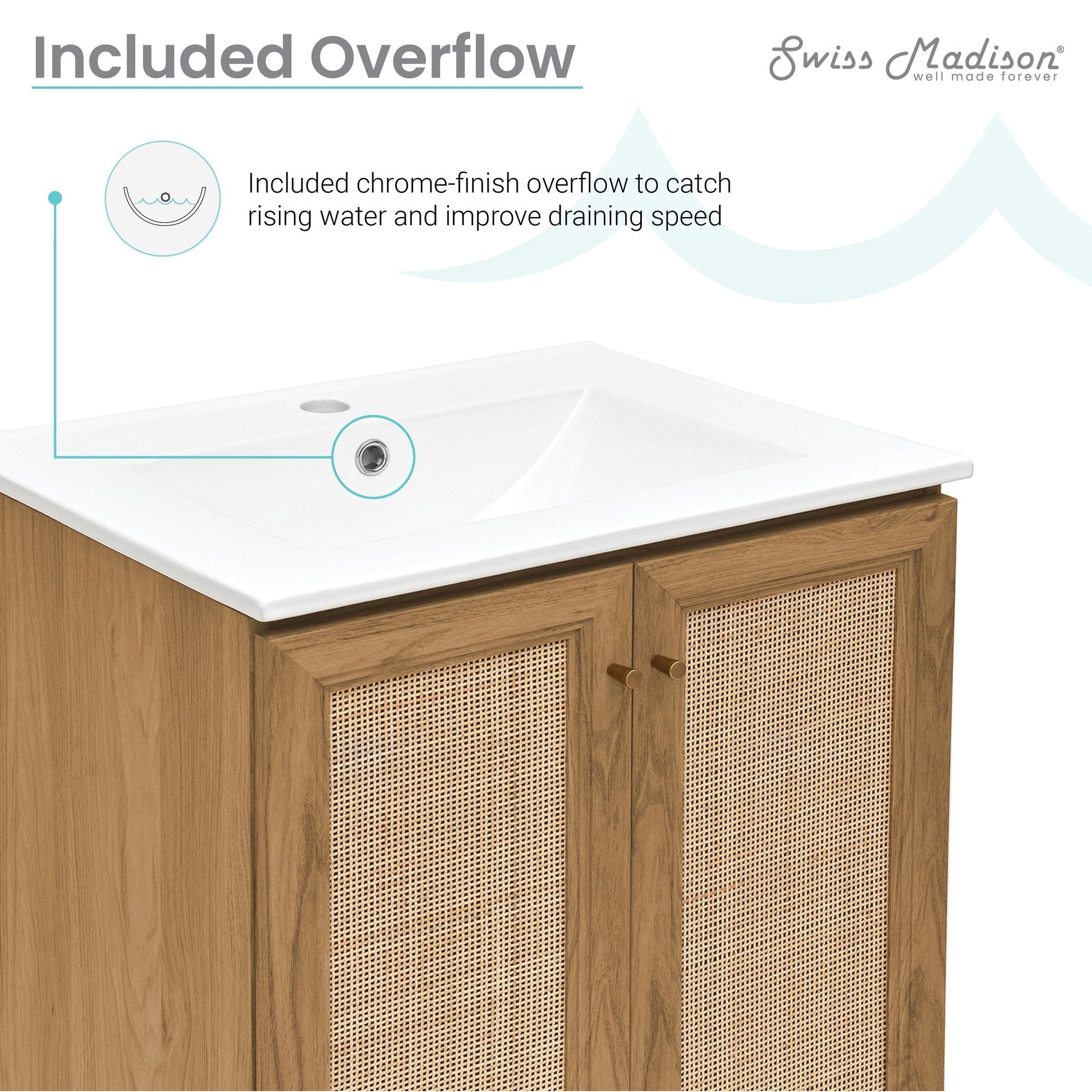 Golden Oak / White / 1-Hole