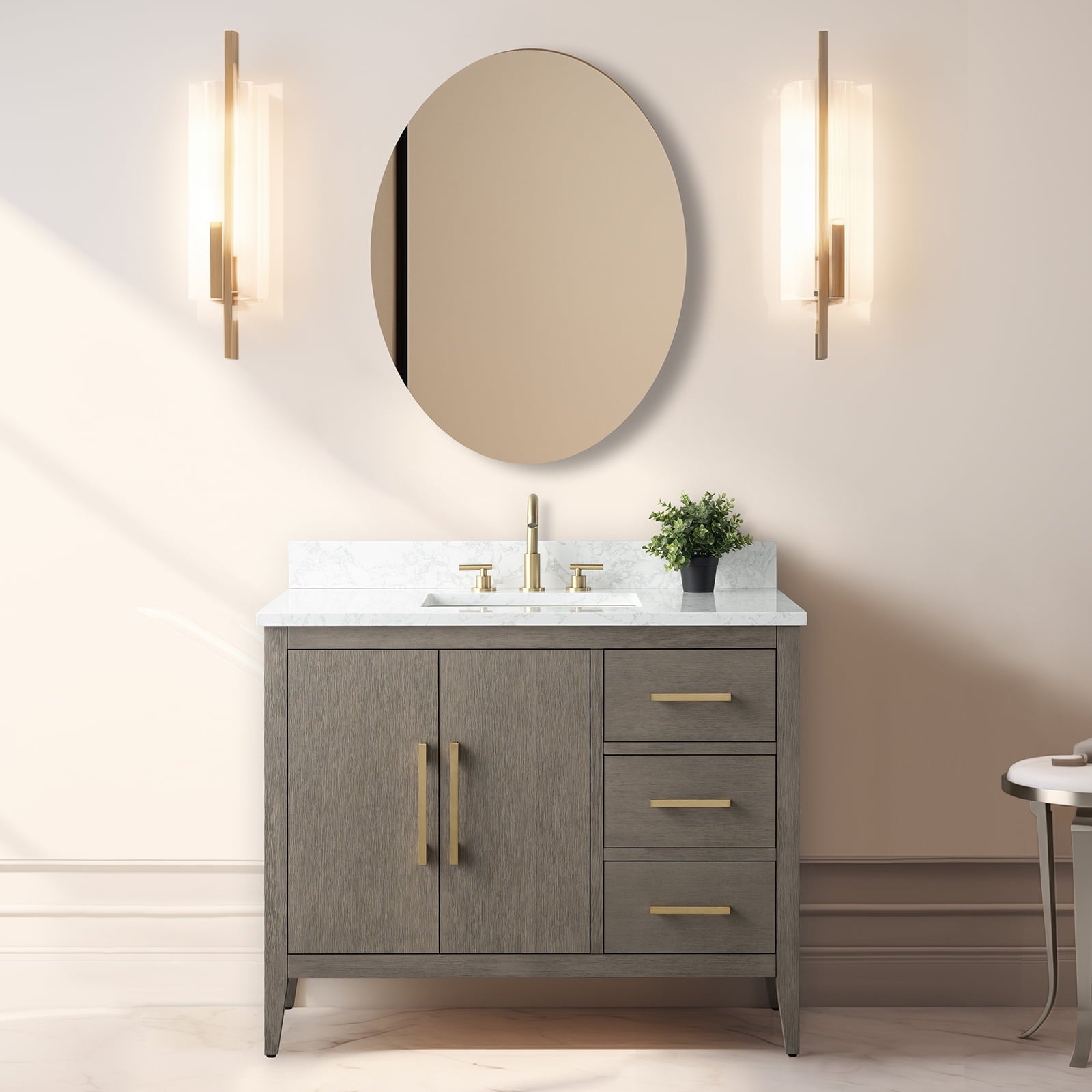 Driftwood Gray / Golden Brushed