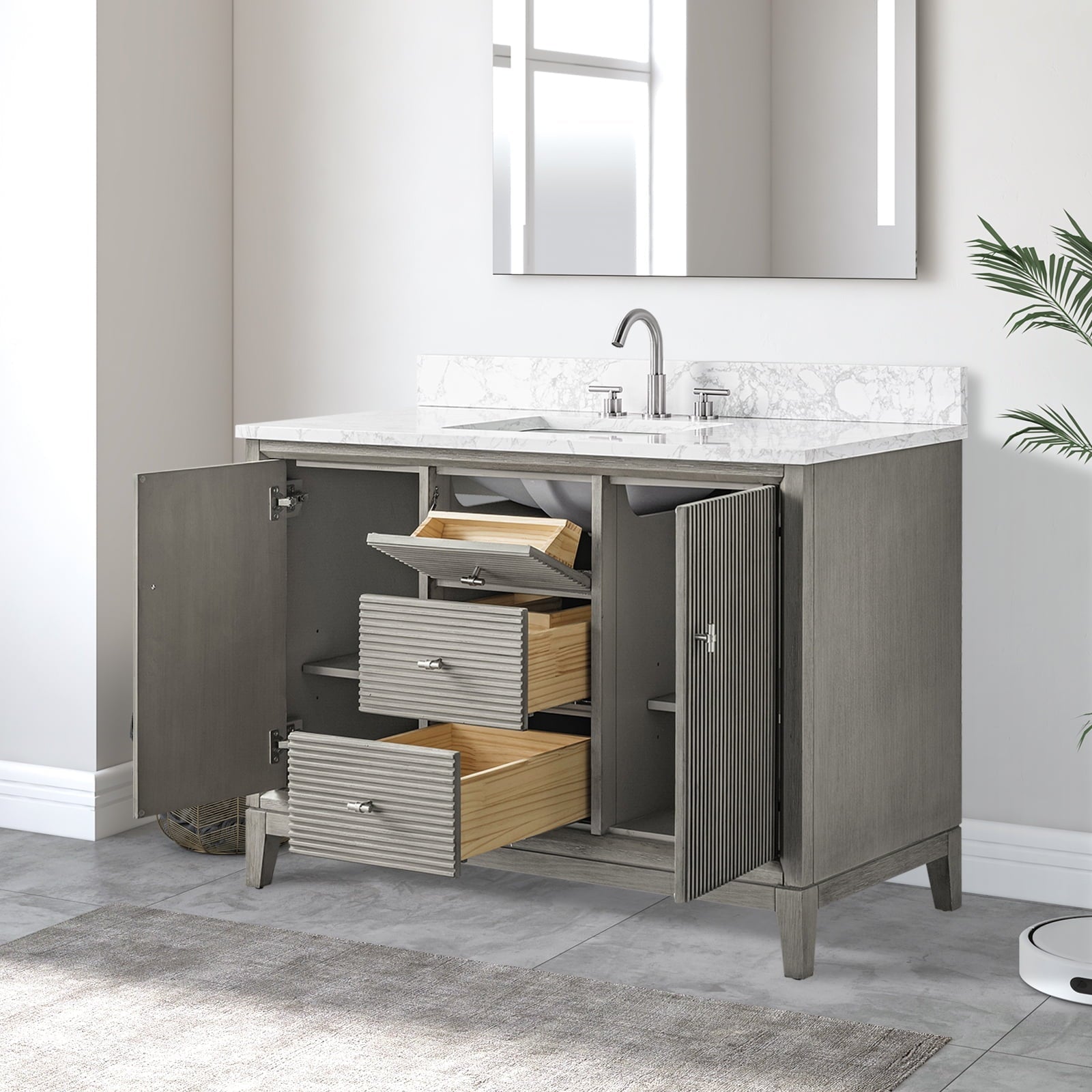 Linear Driftwood Gray / Brushed Nickel