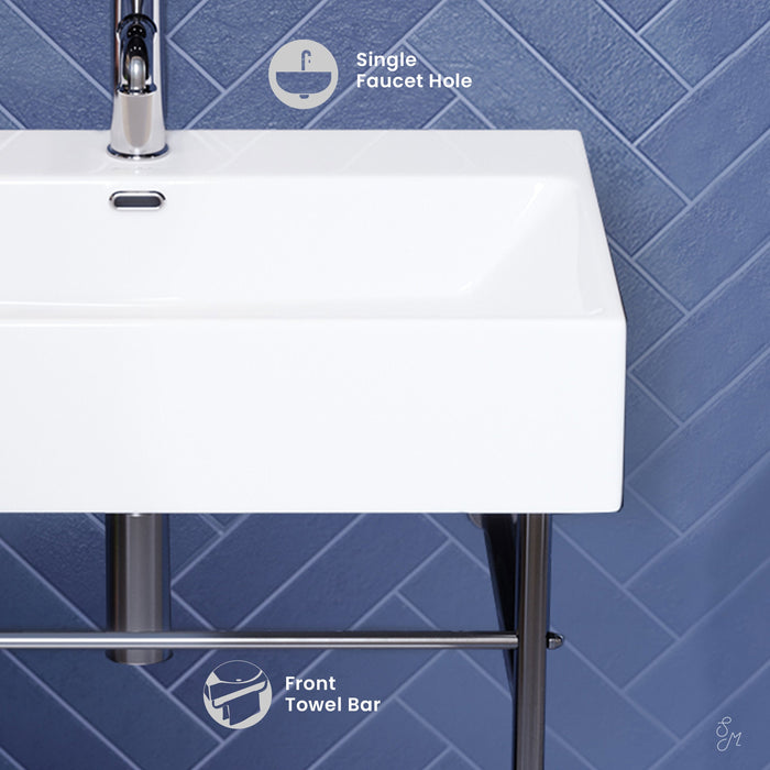 Chrome / White / 1-Hole