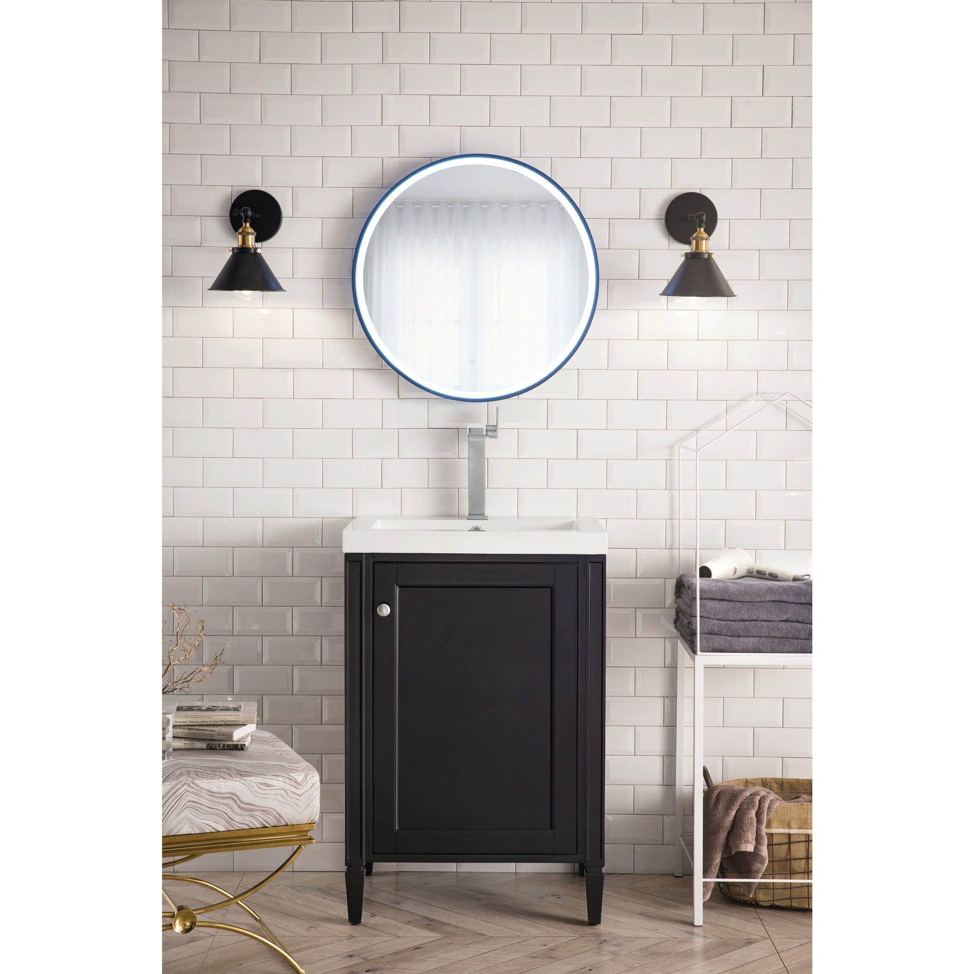 Black Onyx / White Glossy - 1 Faucet Hole