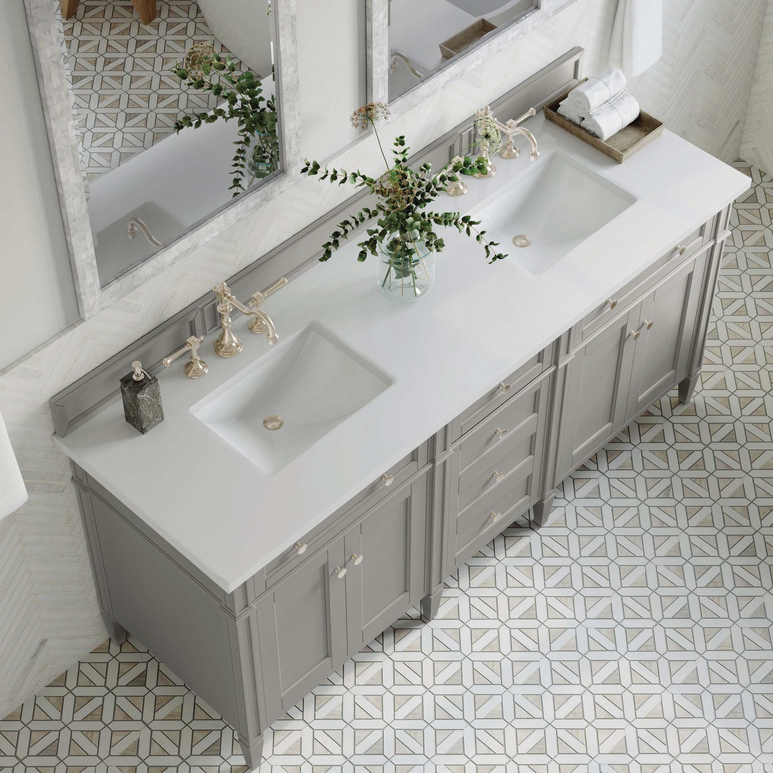 Urban Gray / White Zeus - 3 Faucet Holes