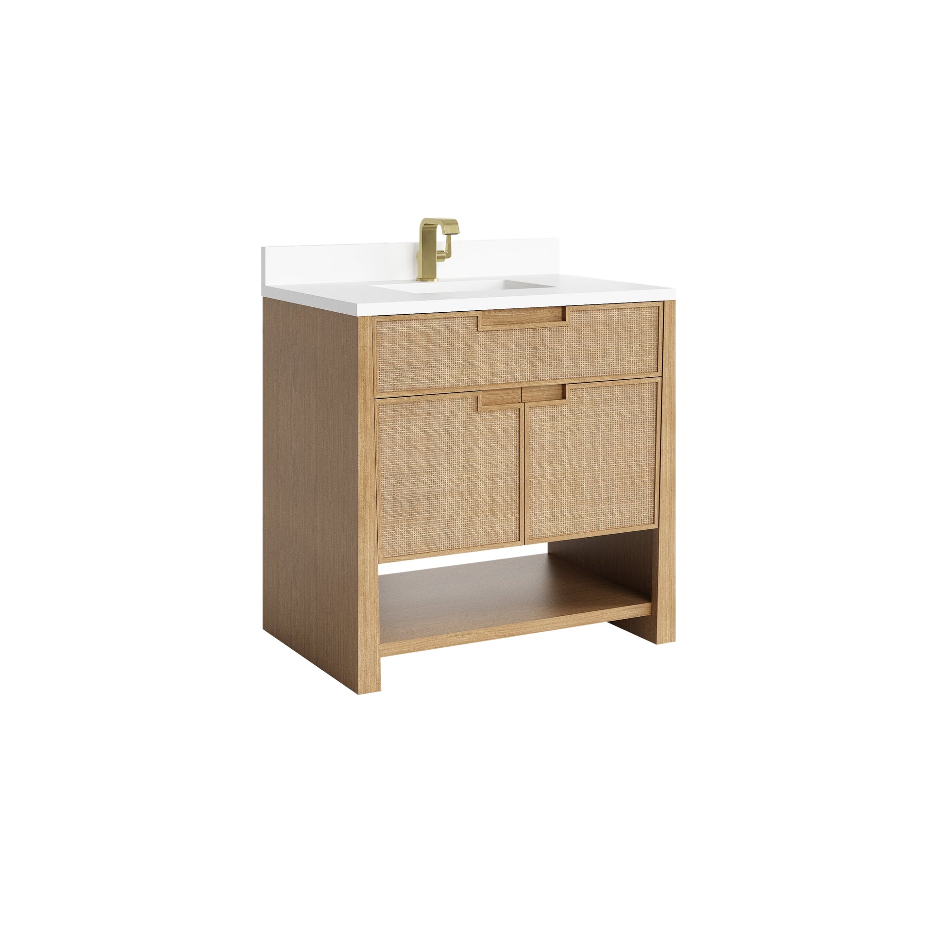 Seaside Oak / White Zeus - 1 Faucet Hole