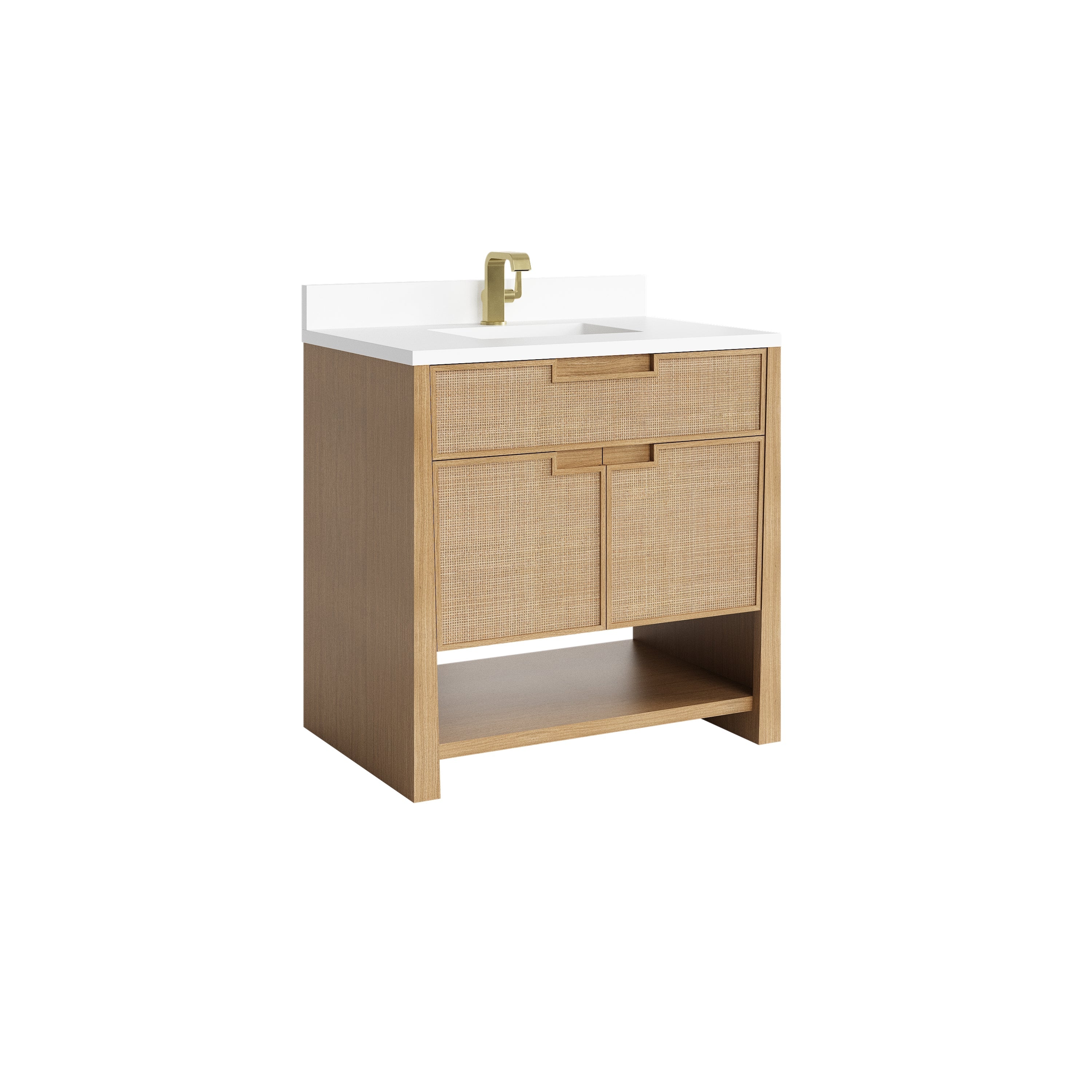 Seaside Oak / White Zeus - 1 Faucet Hole