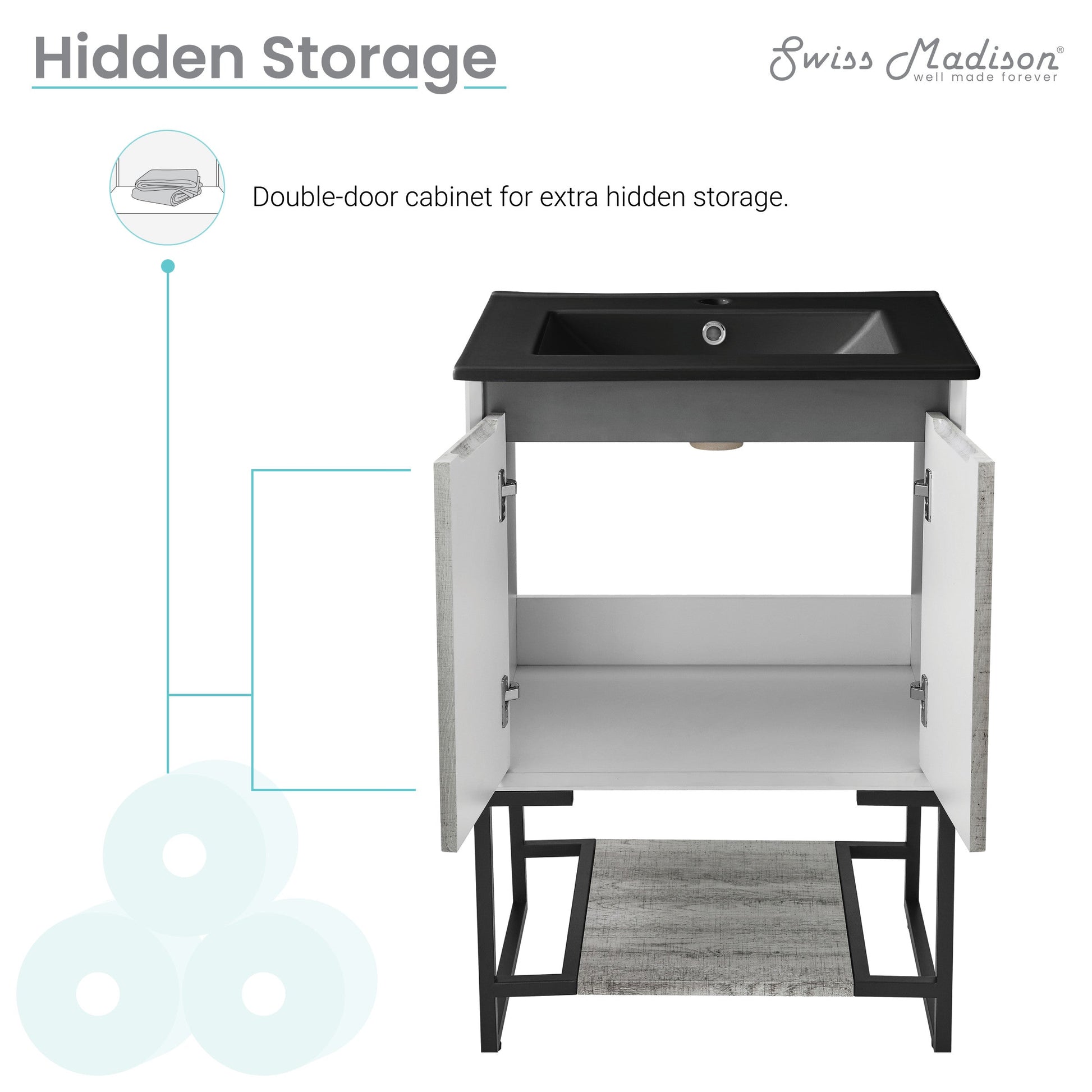 Gray Oak / Matte Black / 1-Hole