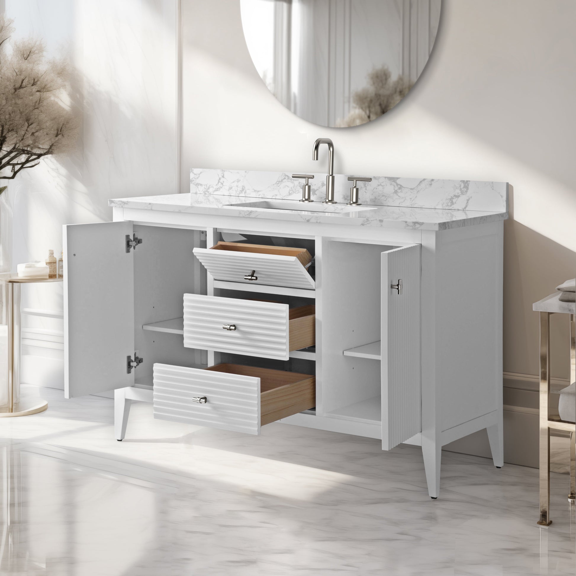 Linear White / Brushed Nickel