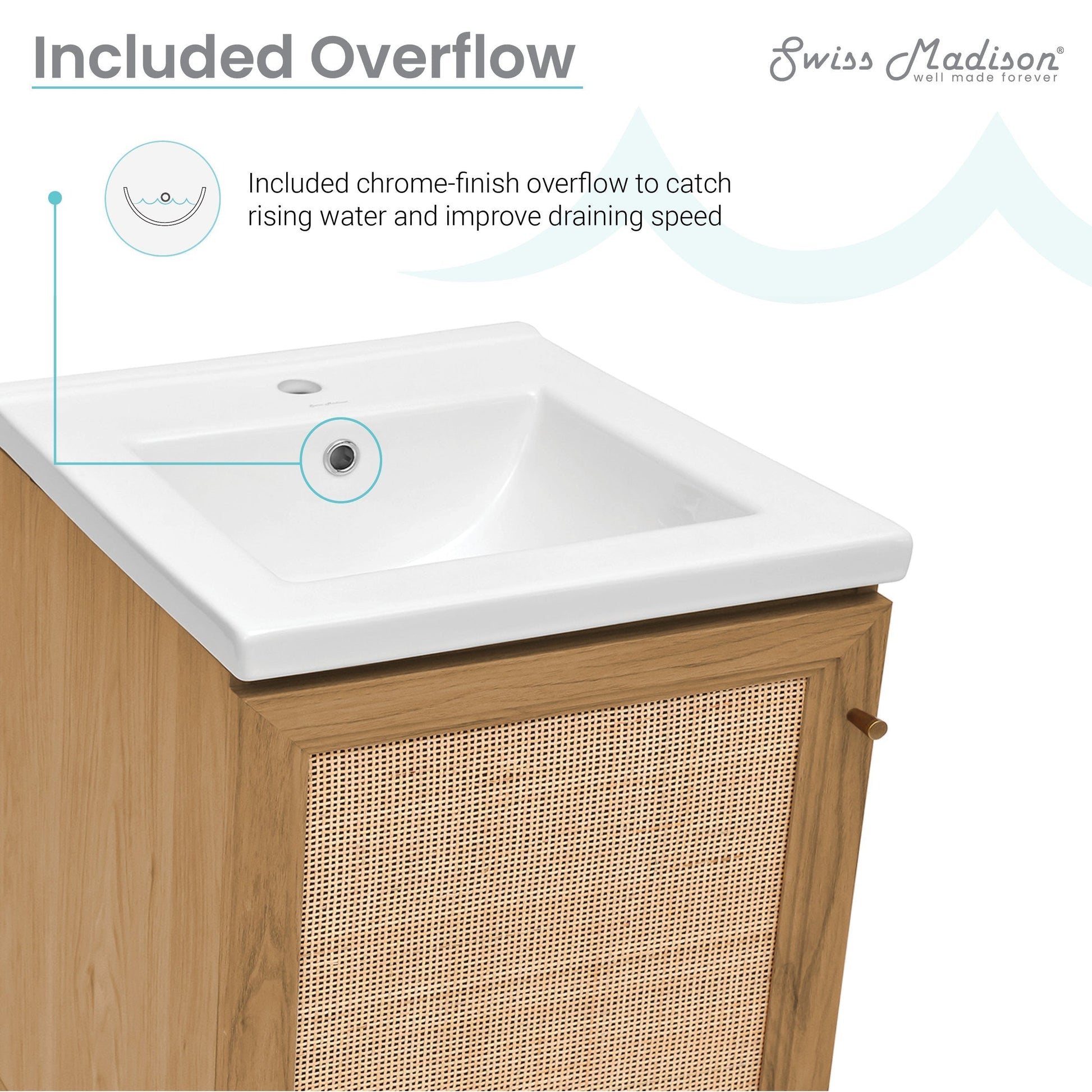 Golden Oak / White / 1-Hole