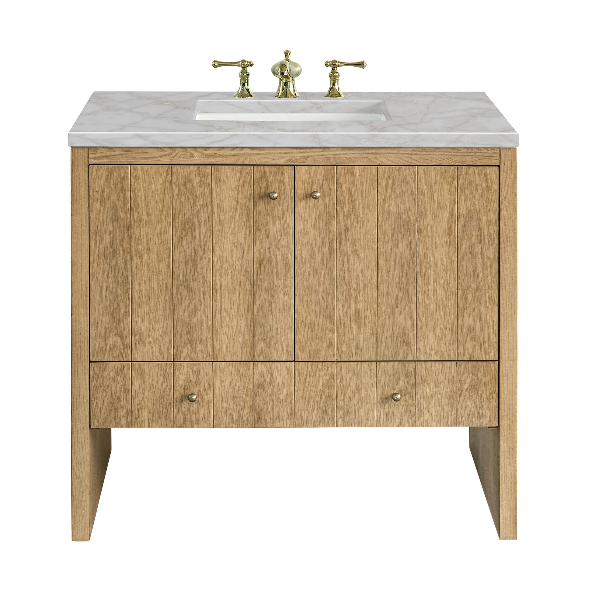 Light Natural Oak / Victorian Silver - 3 Faucet Holes