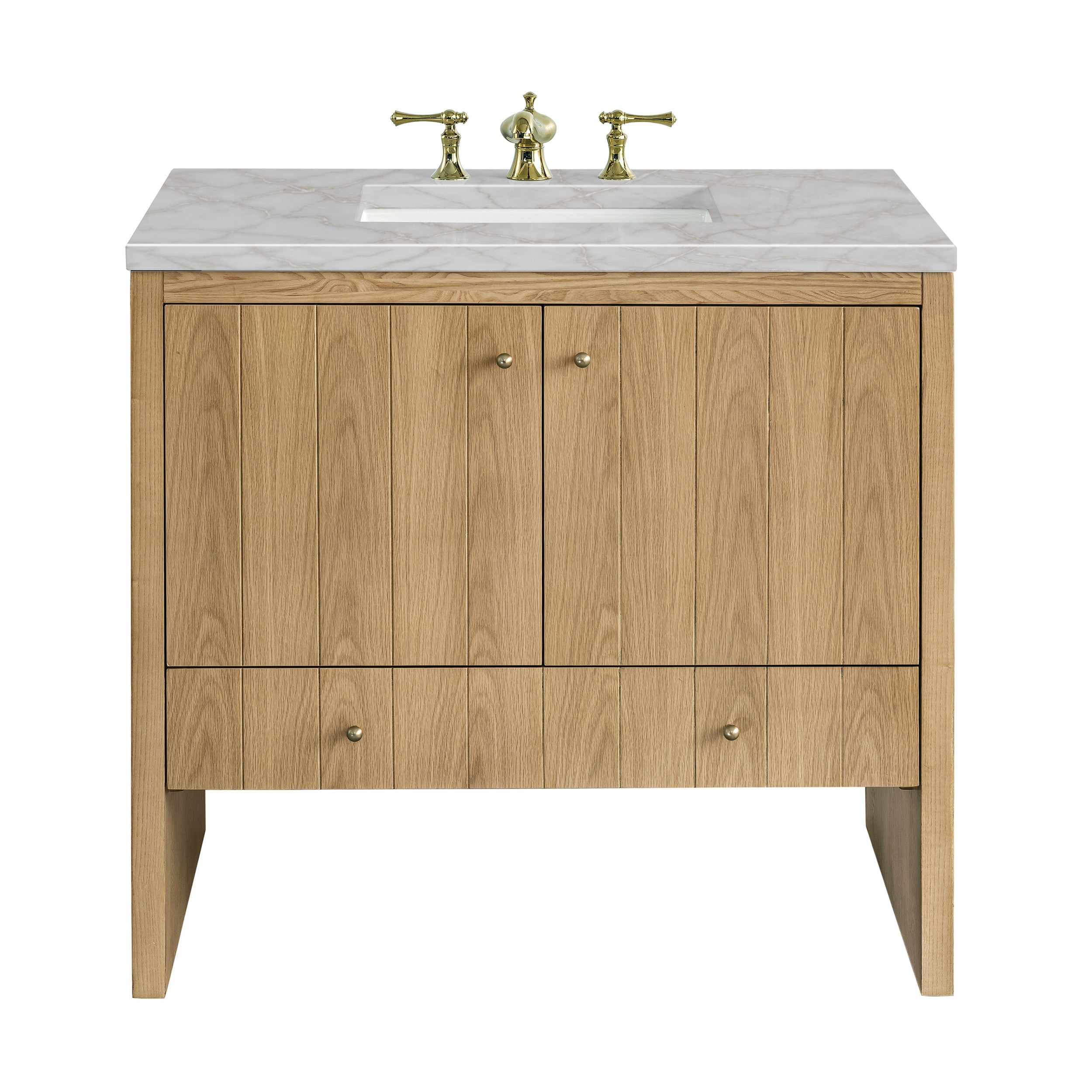 Light Natural Oak / Victorian Silver - 3 Faucet Holes