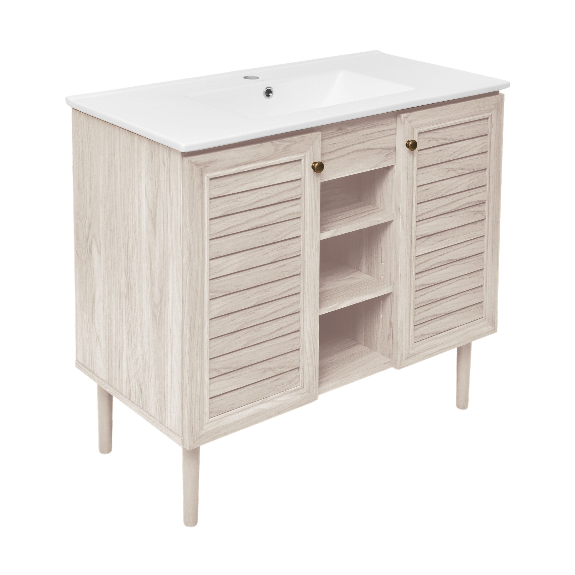 White Oak / White / 1-Hole