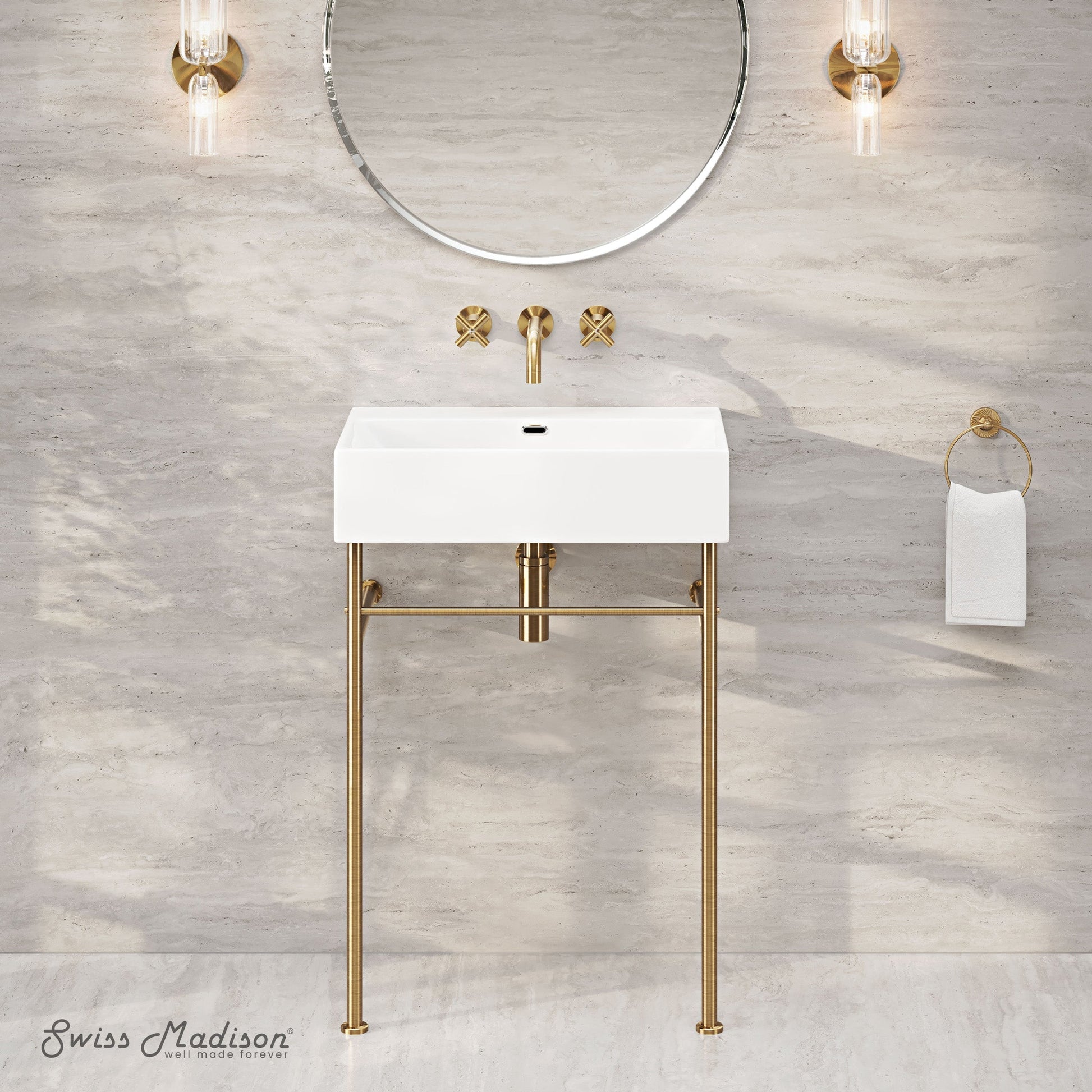 Brushed Gold / White
