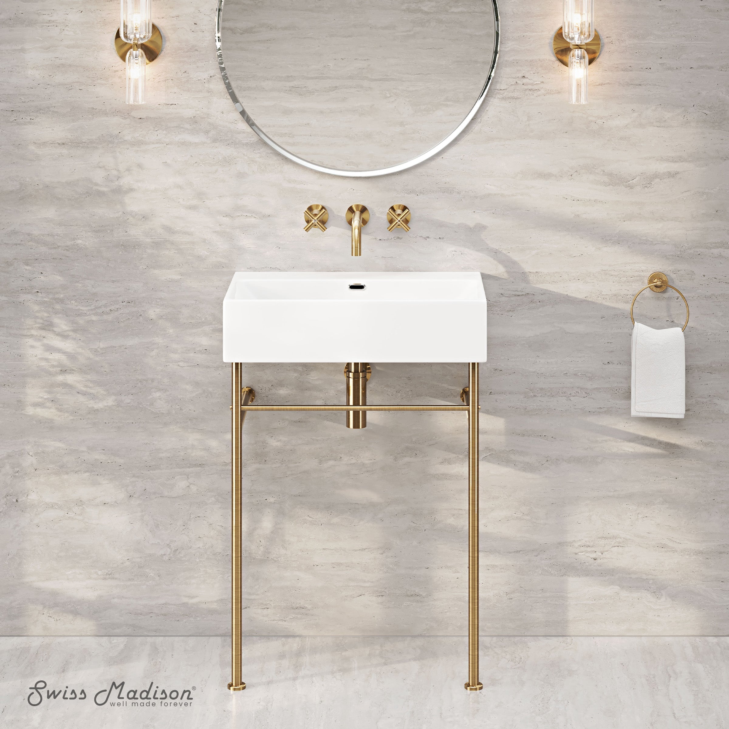 Brushed Gold / White