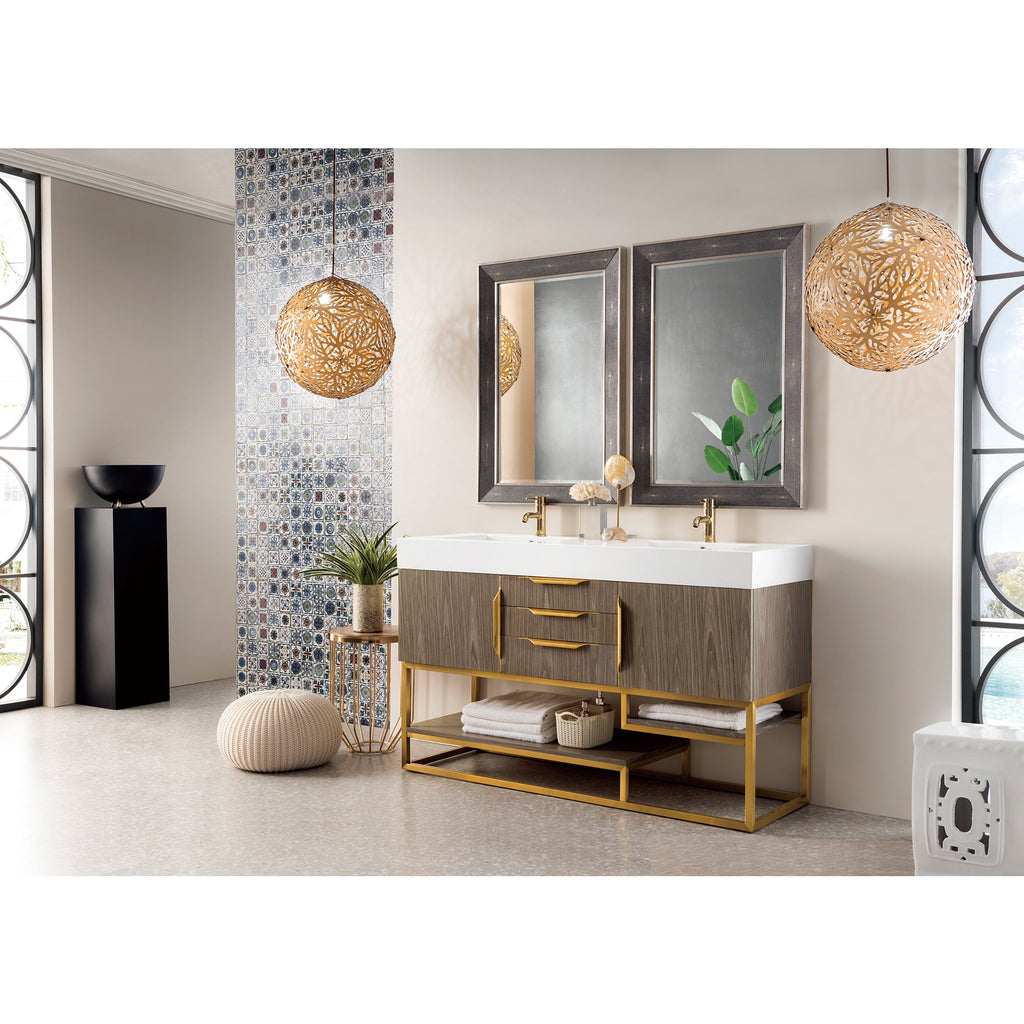 Ash Gray / Radiant Gold / Glossy White - 1 Faucet Hole