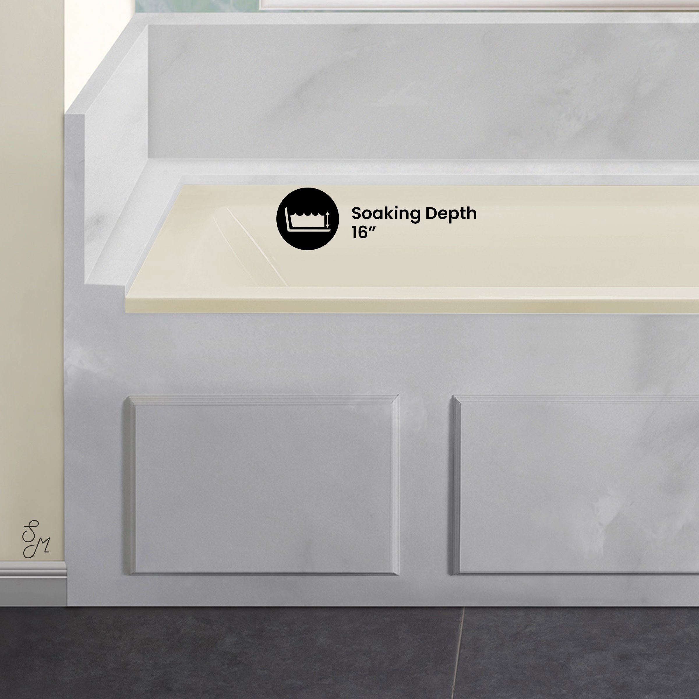 Glossy Bisque / Alcove - No Apron / Right
