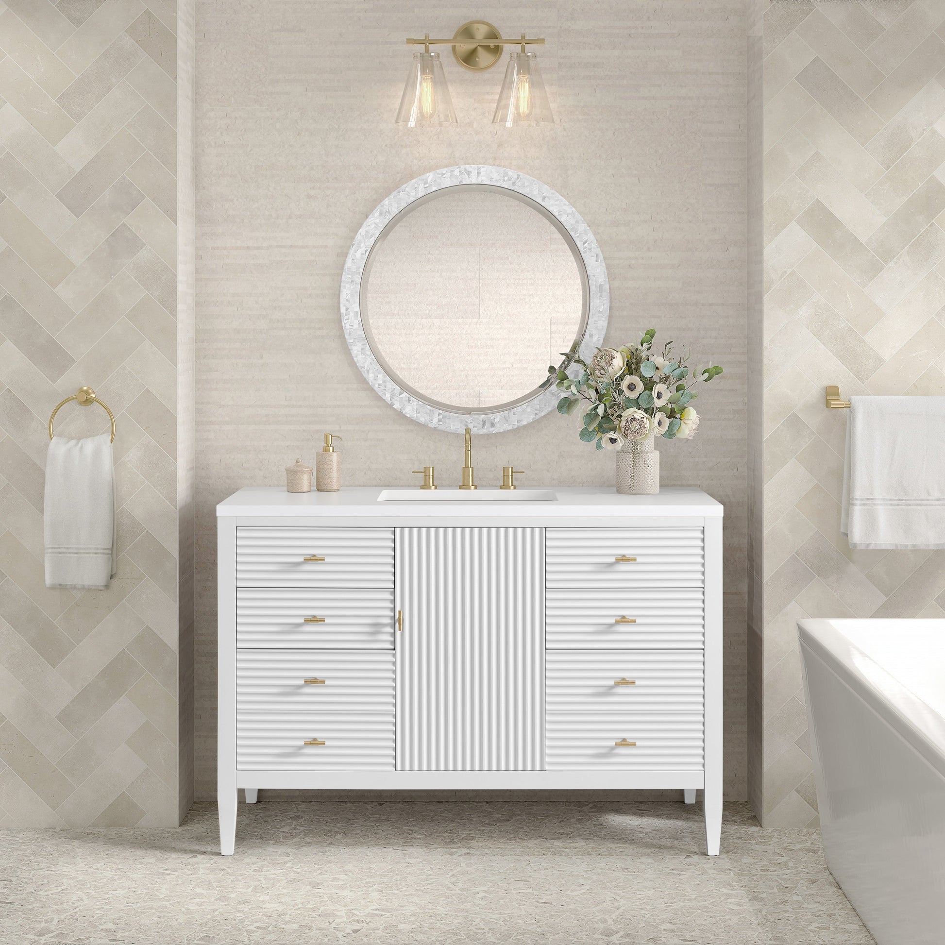 Bright White / White Zeus - 3 Faucet Holes