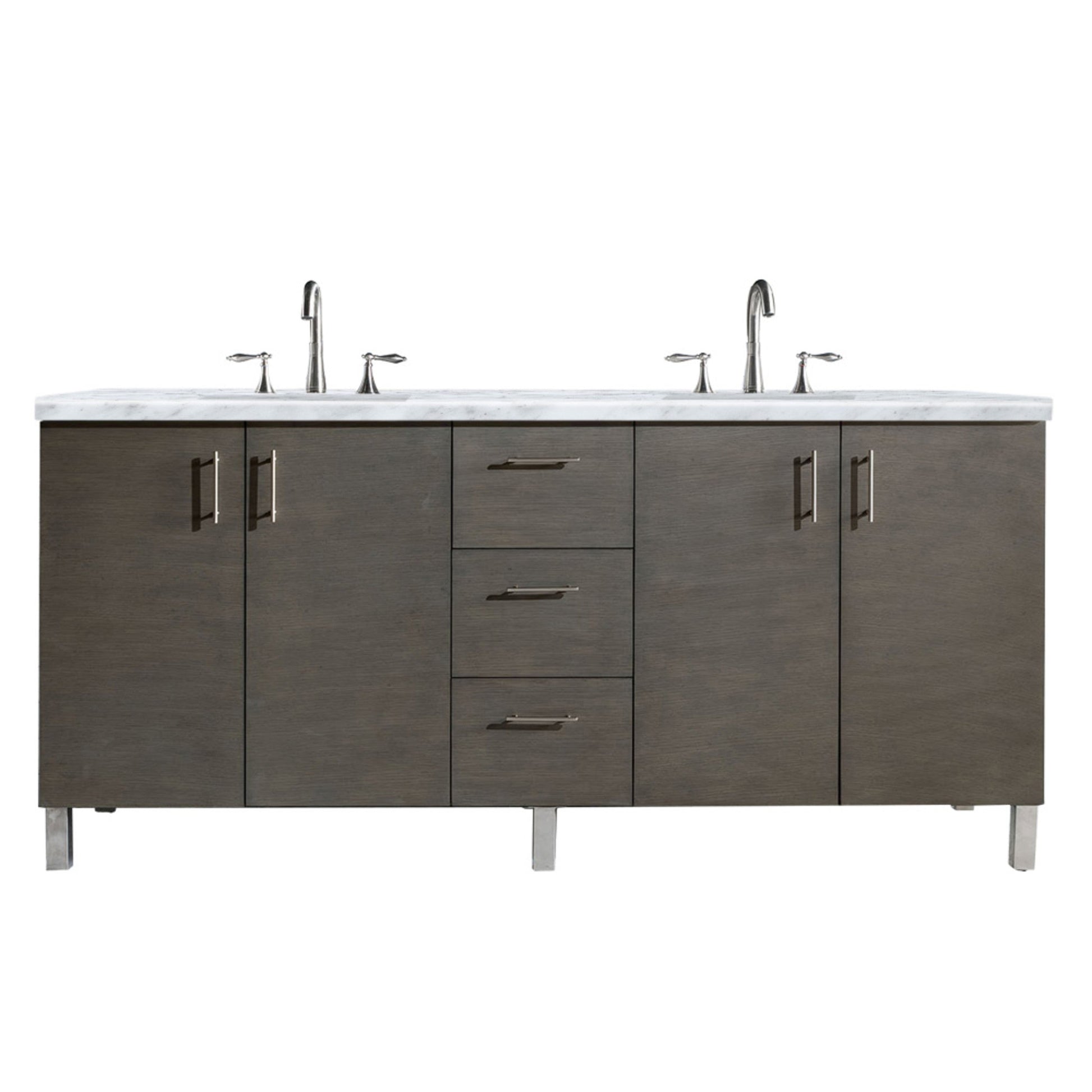 Silver Oak / Carrara White - 3 Faucet Holes
