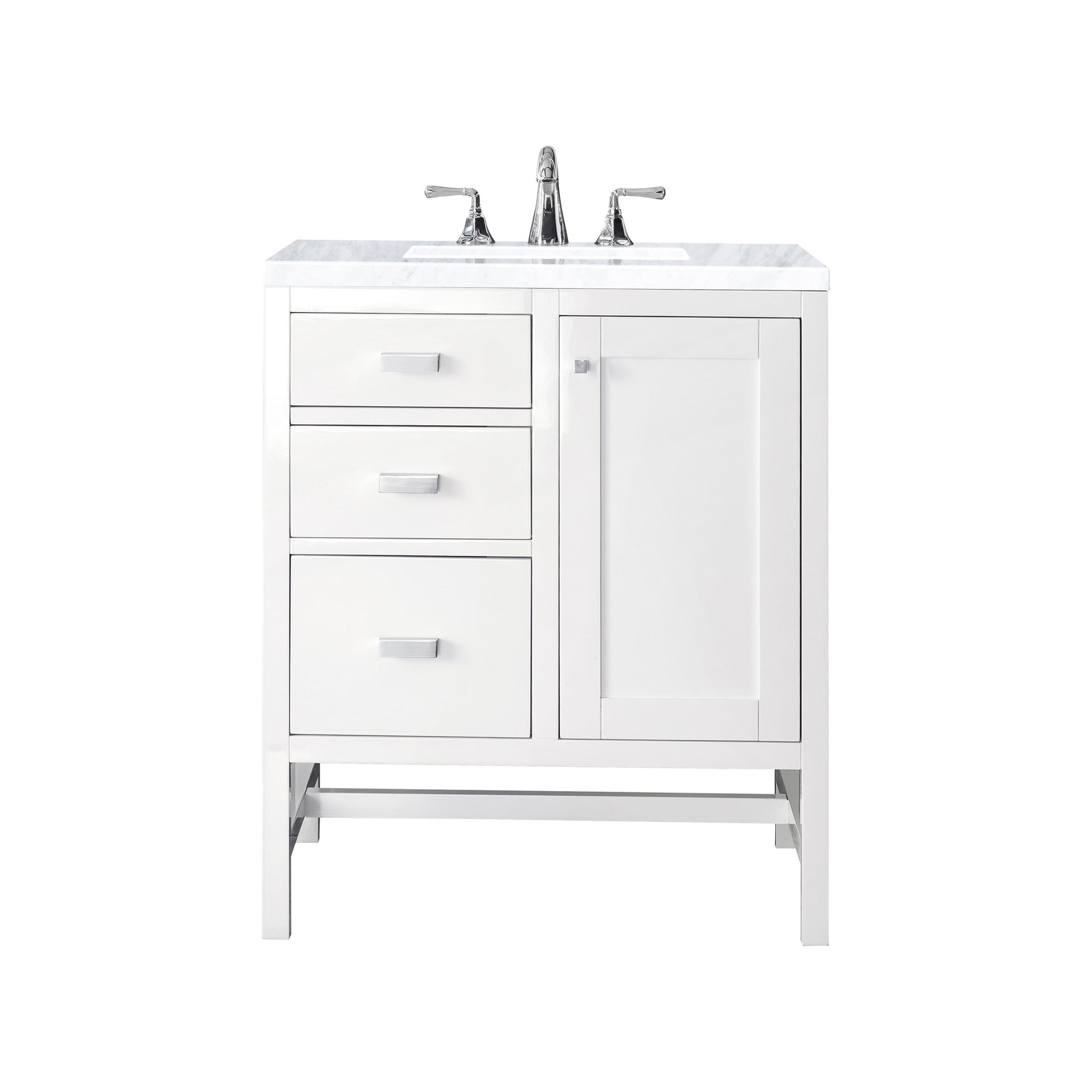 Glossy White / Carrara White - 3 Faucet Holes