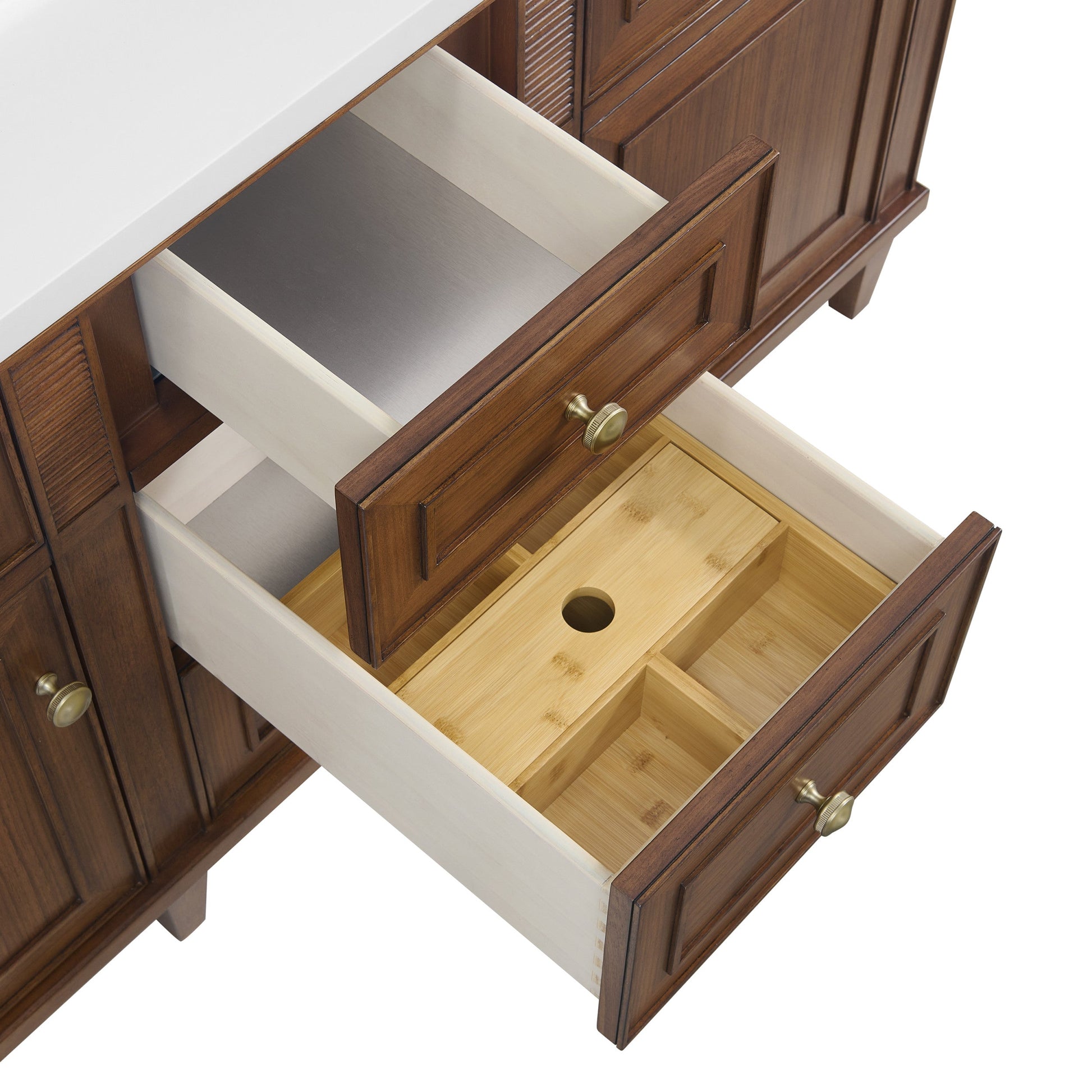 Mid-Century Walnut / White Zeus - 3 Faucet Holes