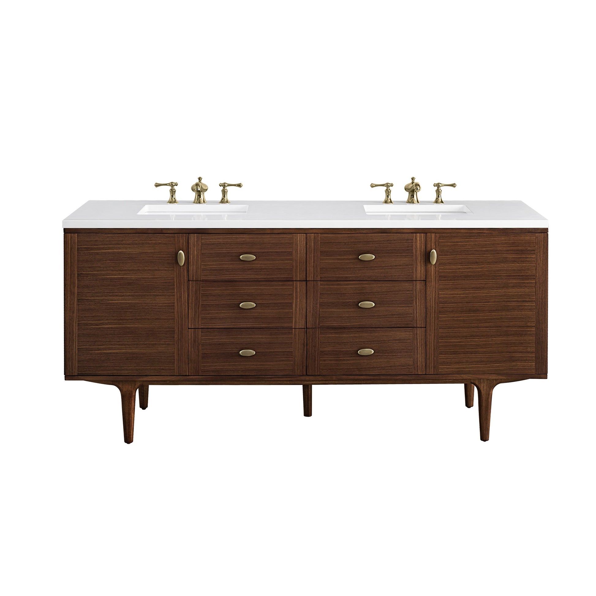 Mid-Century Walnut / White Zeus - 3 Faucet Holes
