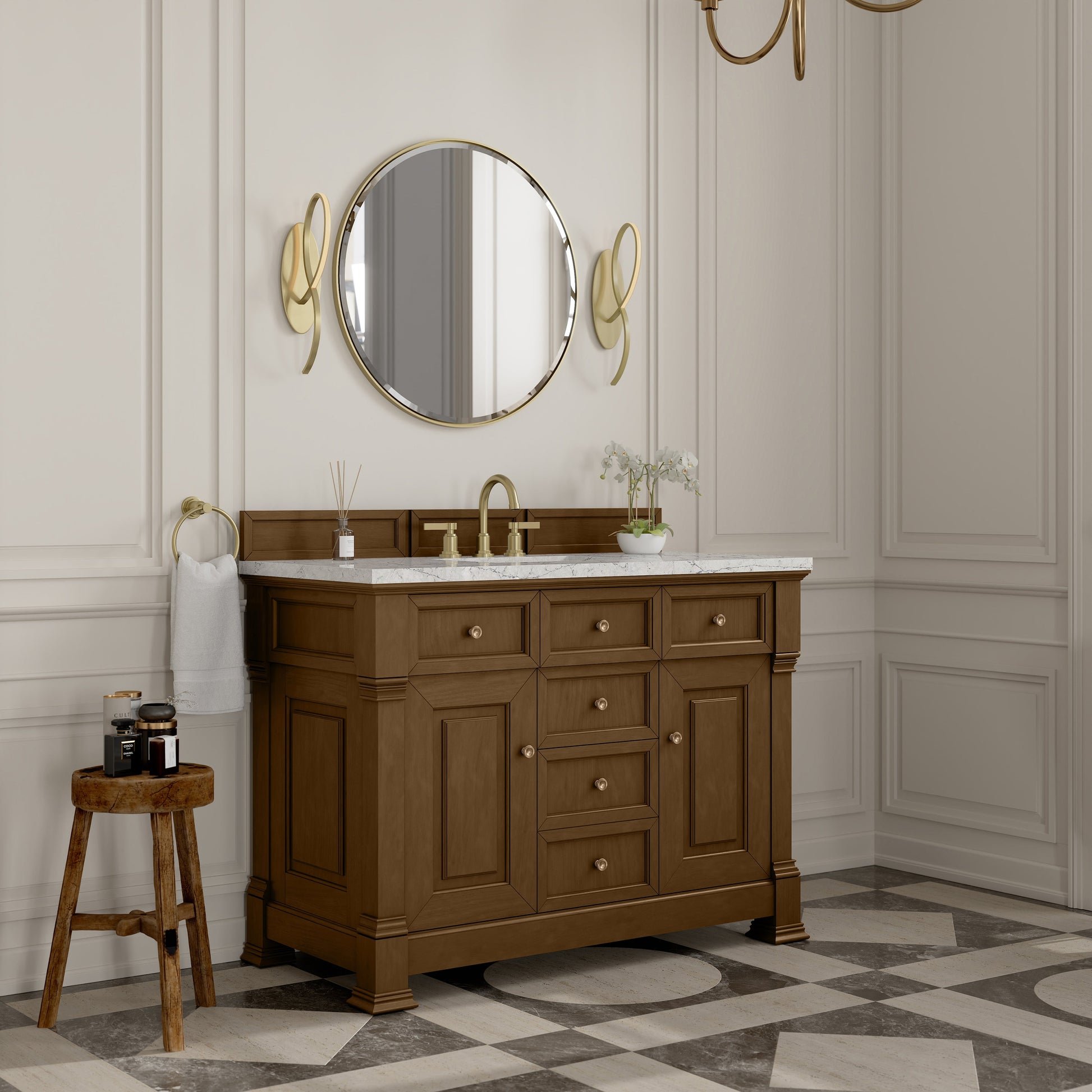 Honey Oak / Eternal Jasmine Pearl - 3 Faucet Holes