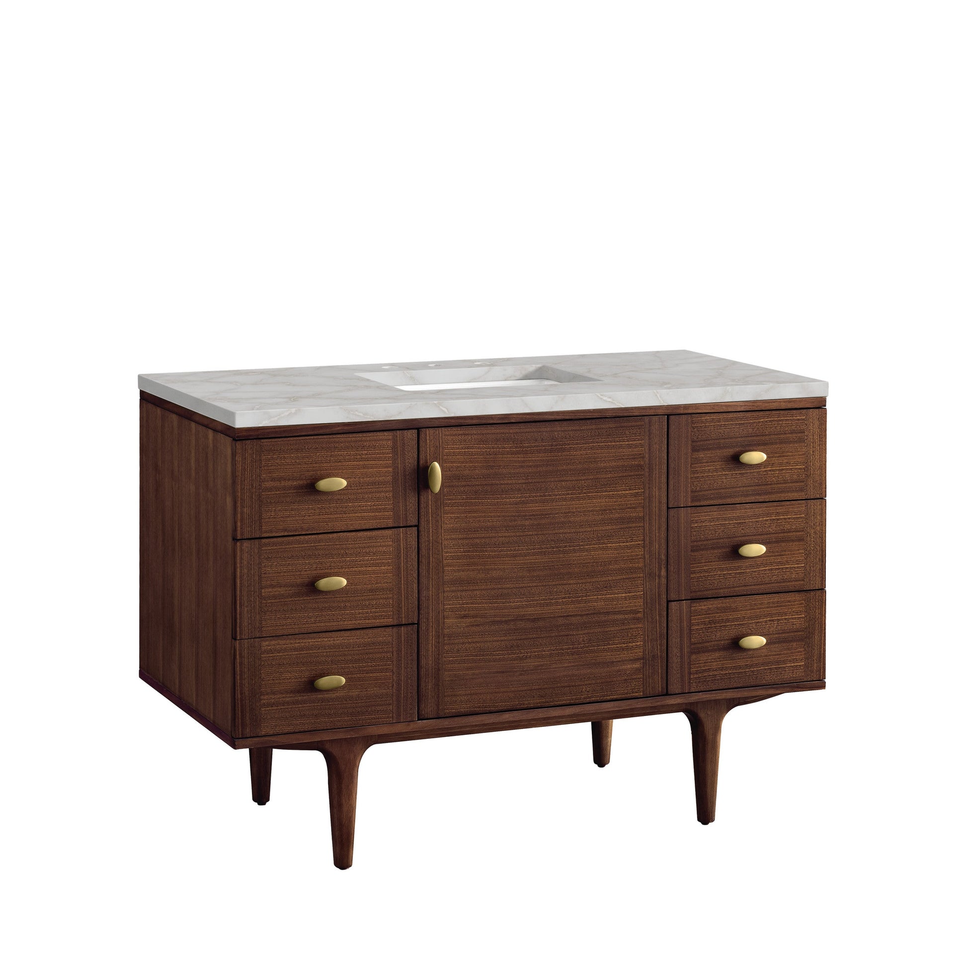 Mid-Century Walnut / Victorian Silver - 3 Faucet Holes